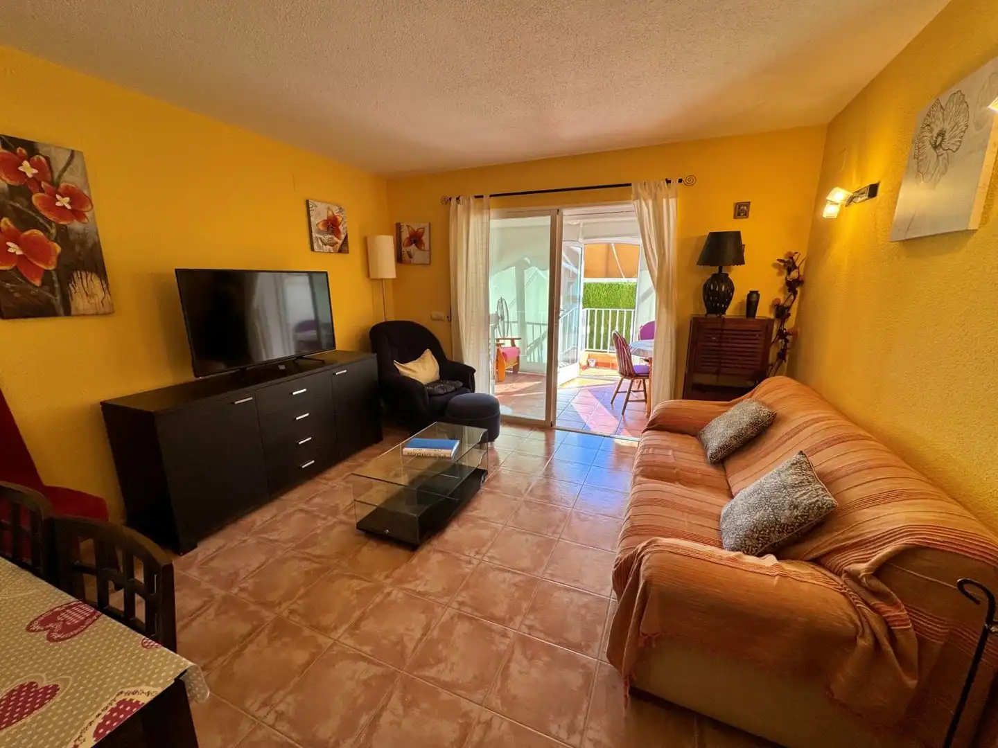 Sala de estar de Apartamento de alquiler en Benitachell / El Poble Nou de Benitatxell con Aire acondicionado, Calefacción y Terraza