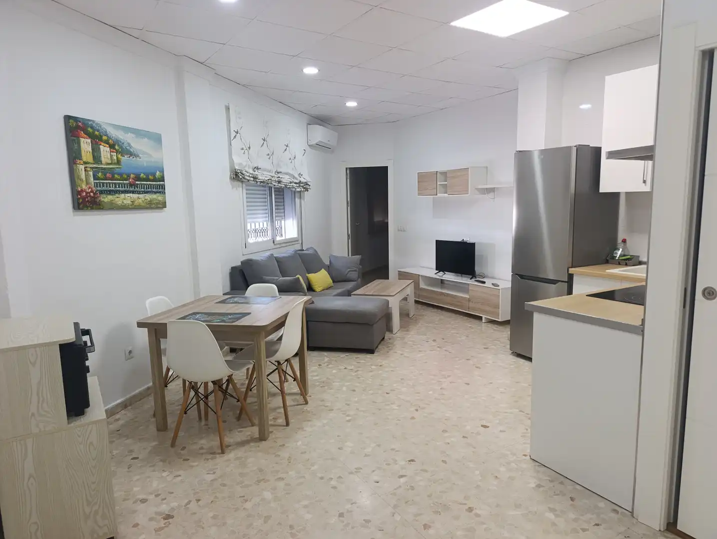 Sala de estar de Apartamento de alquiler en Málaga con Aire acondicionado, Amueblado y Horno