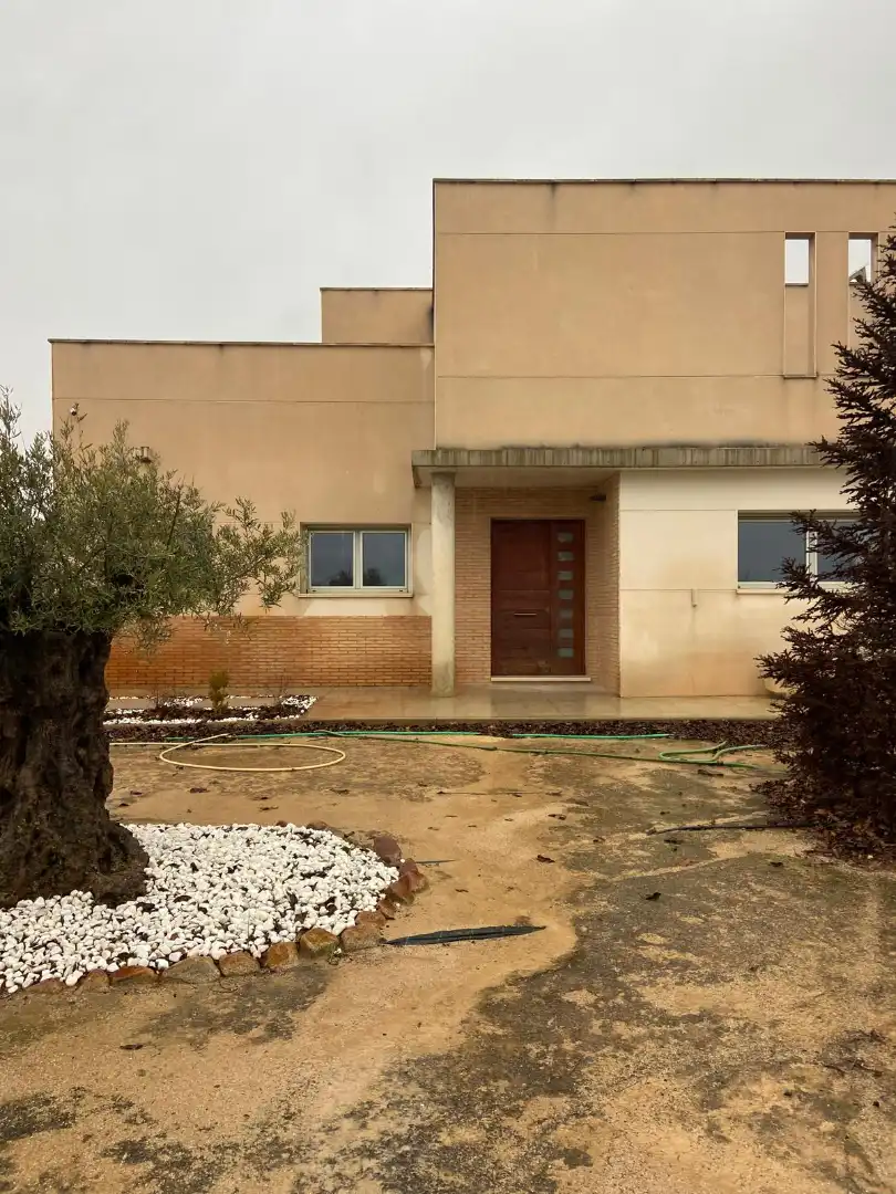 Vista exterior de Casa o chalet en venta en Almansa con Calefacción, Jardín privado y Piscina