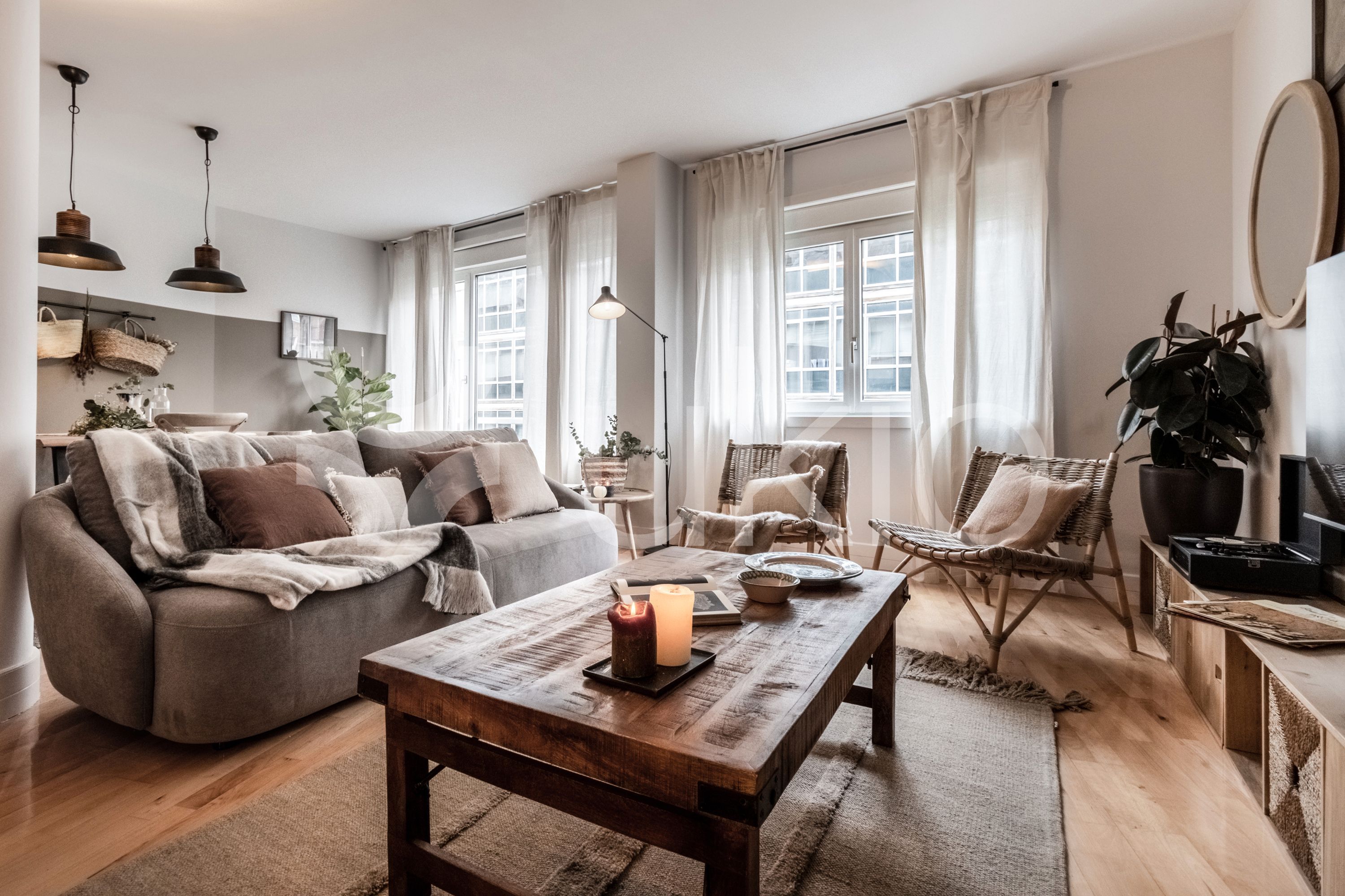 Living room of Apartment to rent in  Madrid Capital  with Air Conditioner, Heating and Terrace