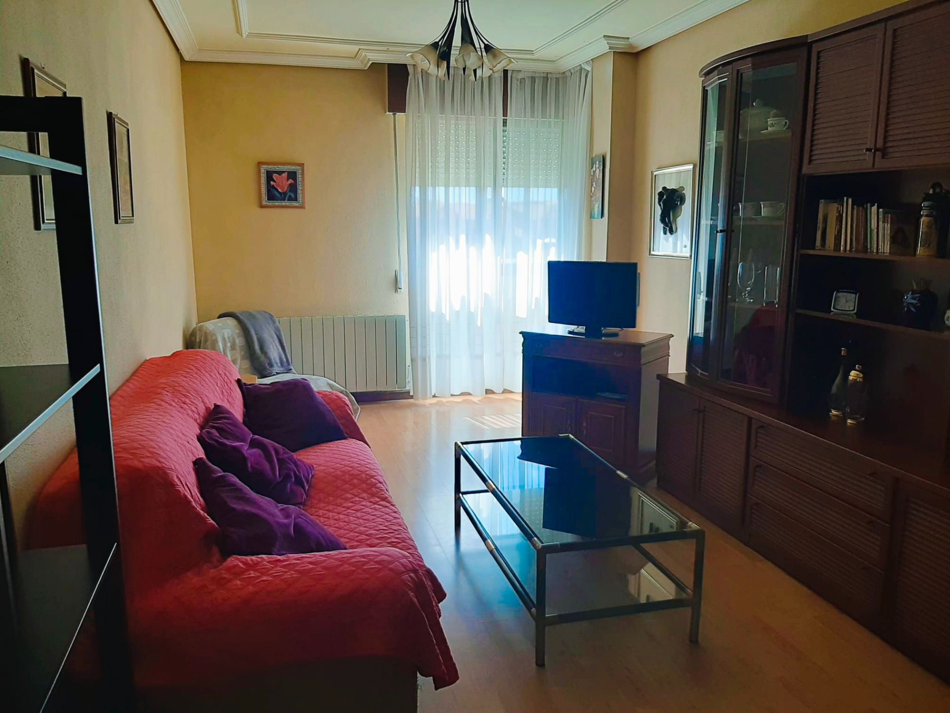 Living room of Flat for sale in Grijota  with Heating, Terrace and Furnished