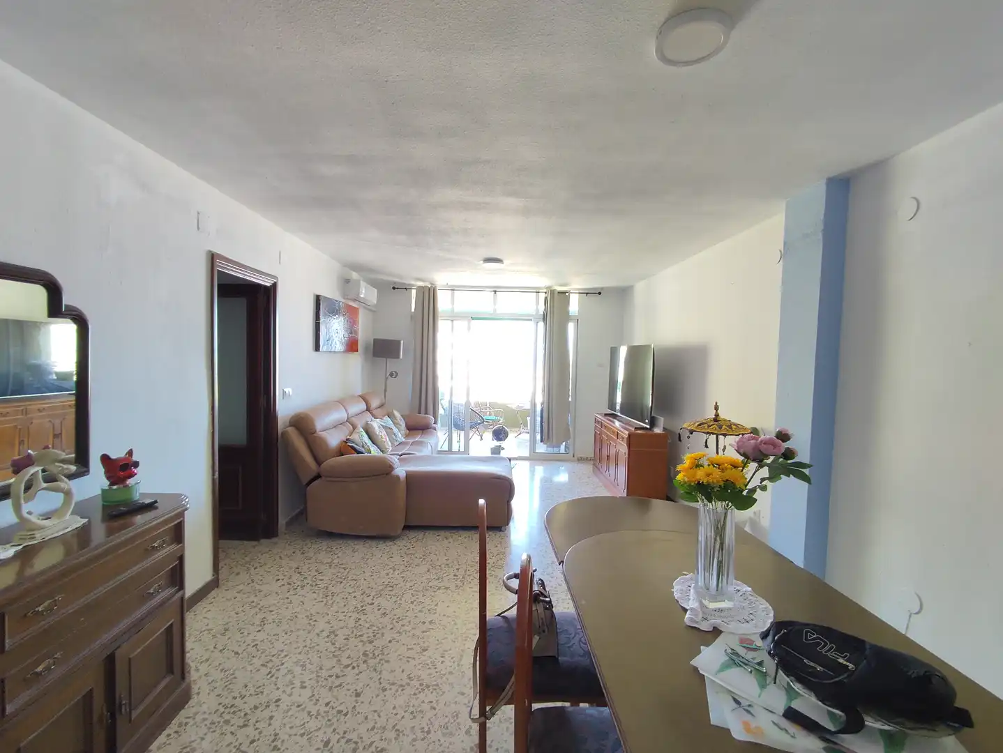 Wohnzimmer von Wohnung zur Miete in Torremolinos mit Klimaanlage, Heizung und Terrasse