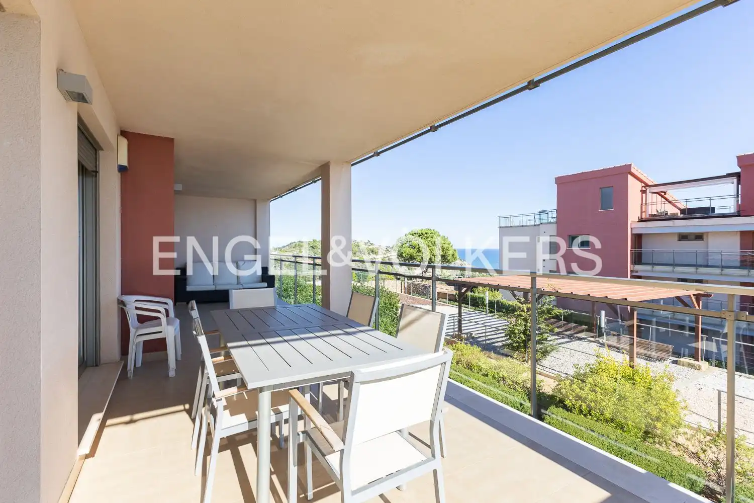 Terrace of Flat for rent in Oropesa del Mar / Orpesa  with Air Conditioner, Heating and Private garden