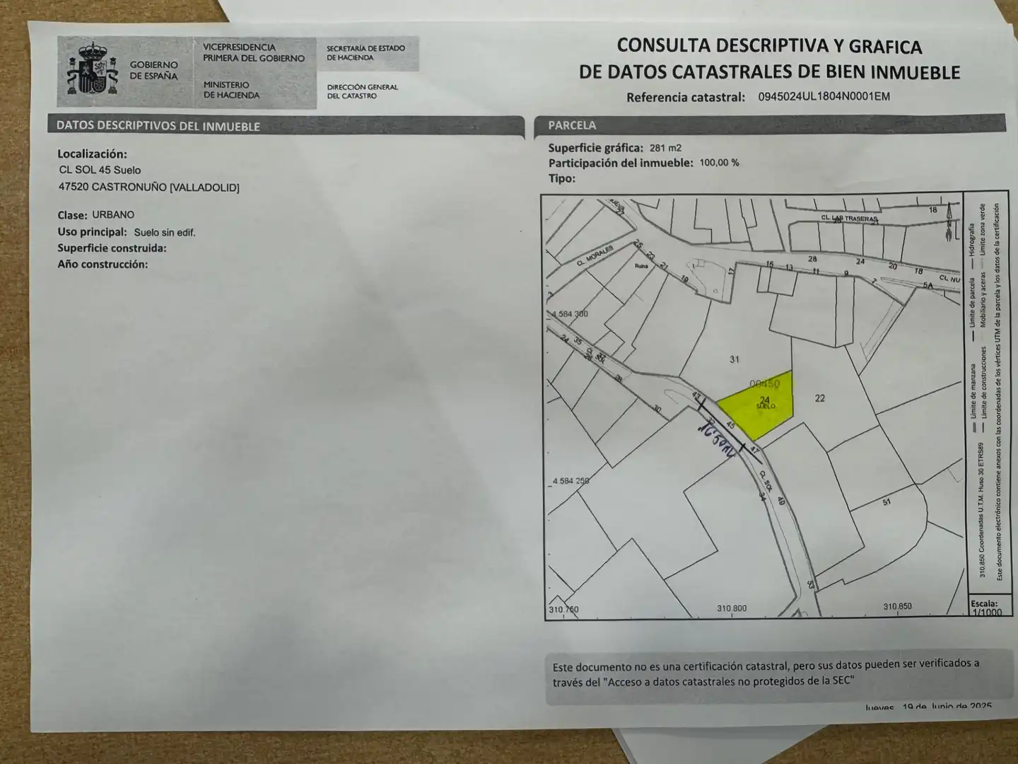 Wohnbaugrundstück zum Verkauf in Calle Sol 45, imagen 4