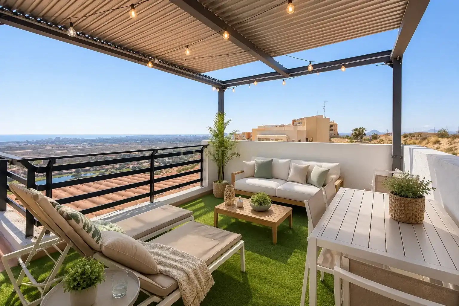 Terraza de Apartamento en venta en Mutxamel con Aire acondicionado, Trastero y Piscina