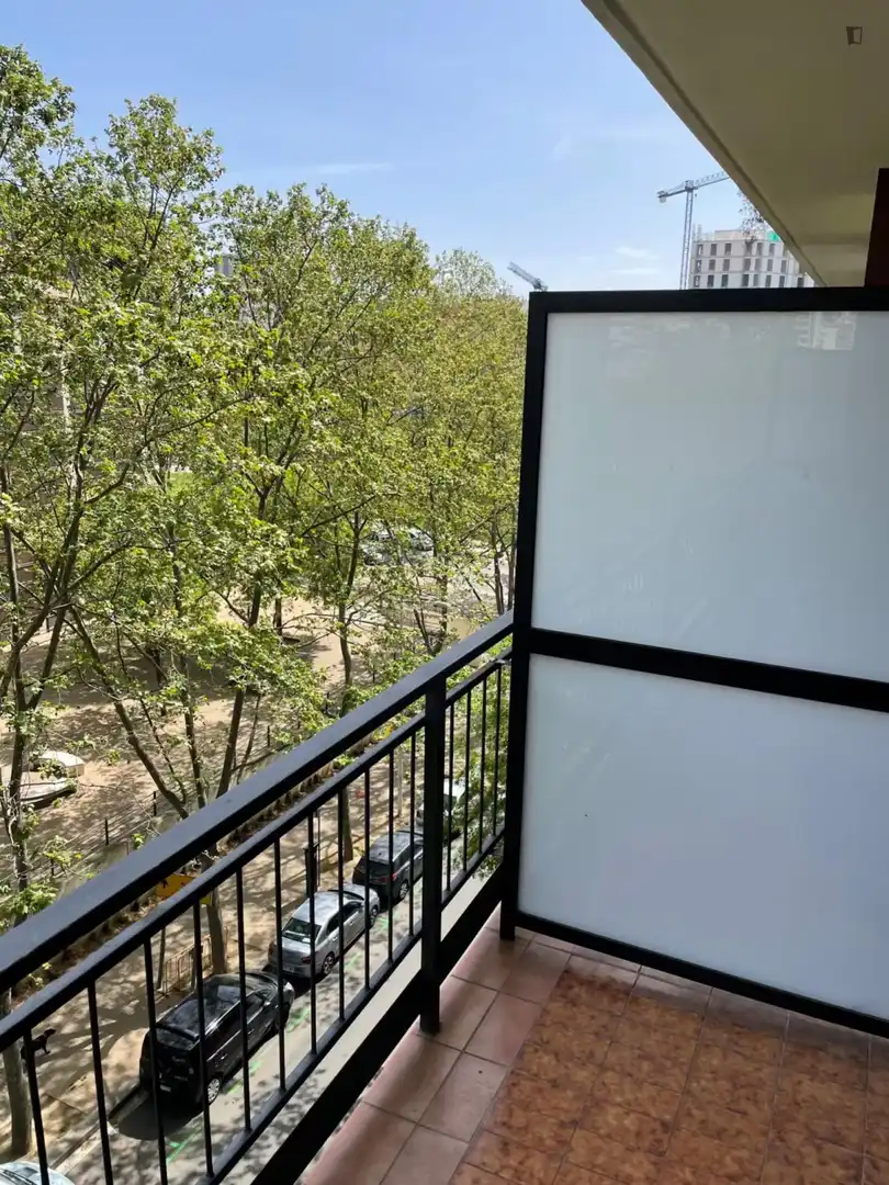 Terraza de Apartamento para compartir en Barcelona con Amueblado, Horno y Lavadora