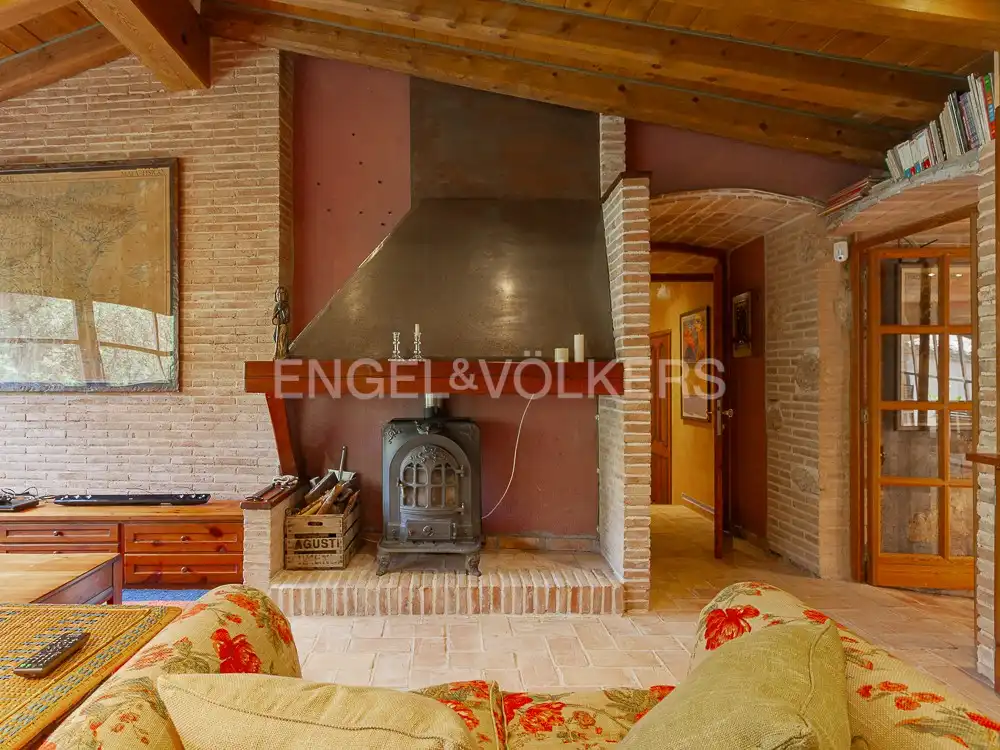 Wohnzimmer von Country house zur Miete in El Bruc mit Klimaanlage, Heizung und Privatgarten