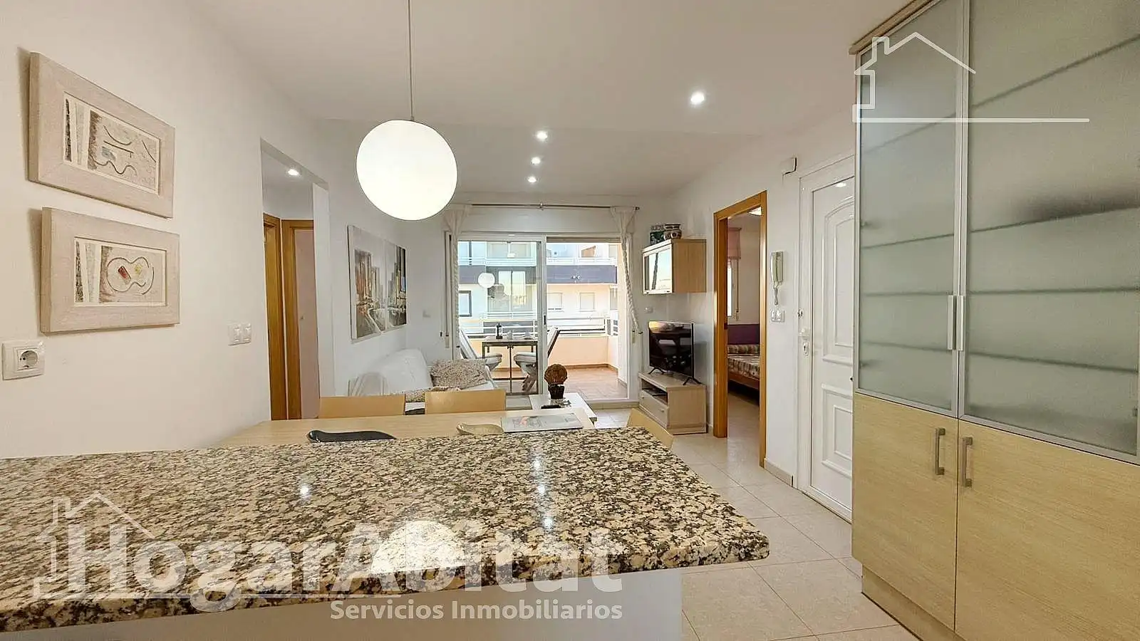 Living room of Flat for sale in Piles  with Private garden, Terrace and Furnished