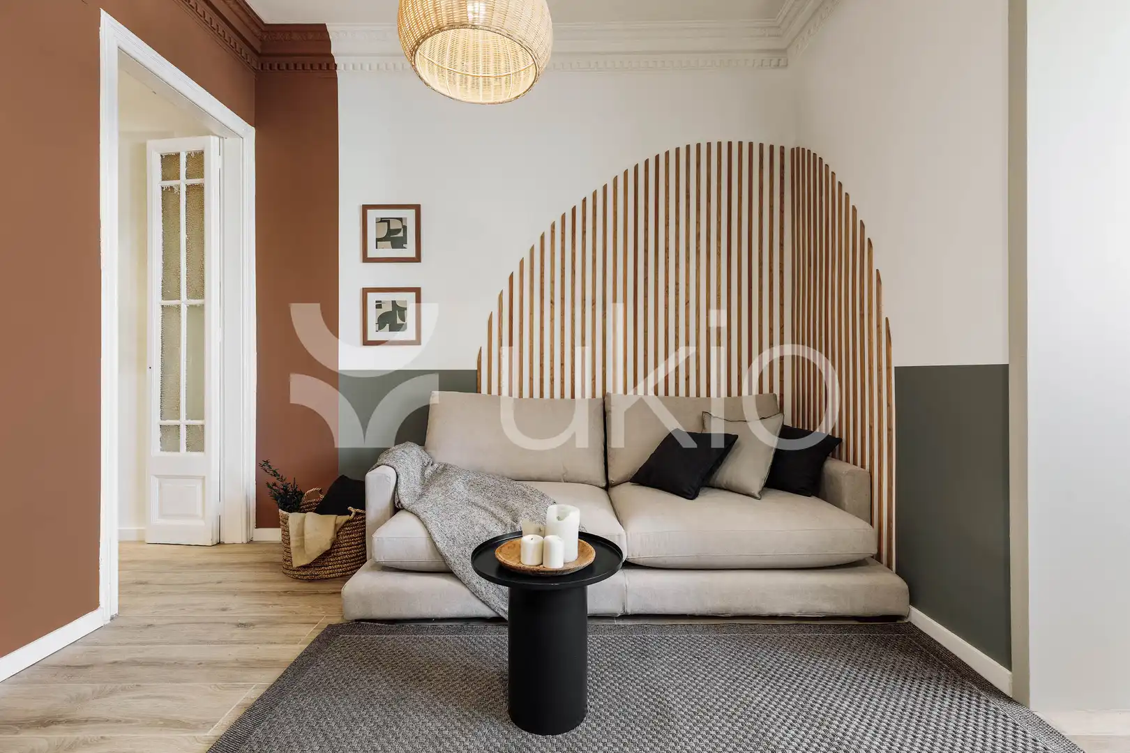 Sala de estar de Apartamento de alquiler en Barcelona con Aire acondicionado, Amueblado y Horno