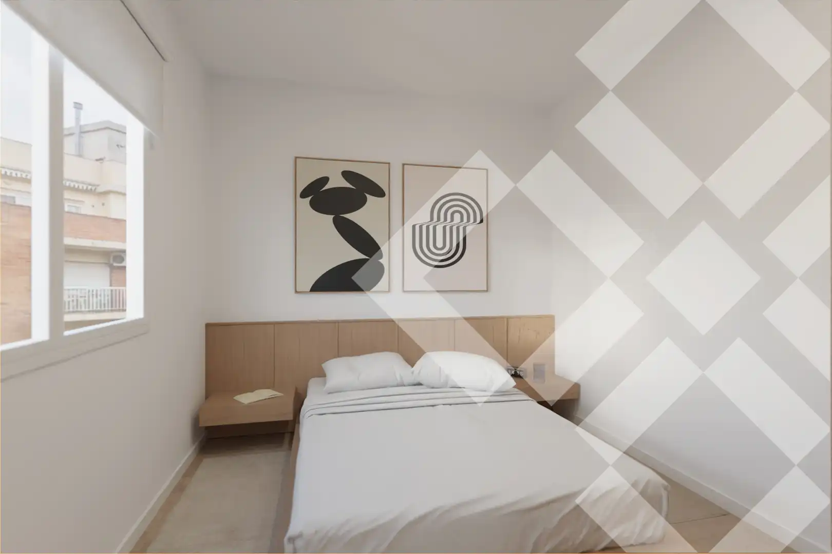 Schlafzimmer von Wohnung zum Verkauf in Barcelona mit Klimaanlage, Heizung und Parkett