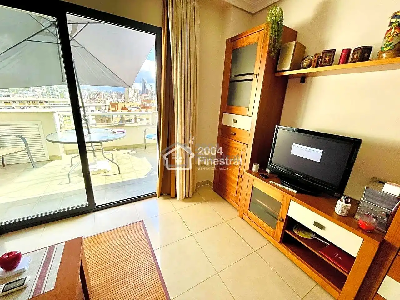 Wohnzimmer von Wohnung zum Verkauf in Villajoyosa / La Vila Joiosa mit Klimaanlage, Terrasse und Möbliert