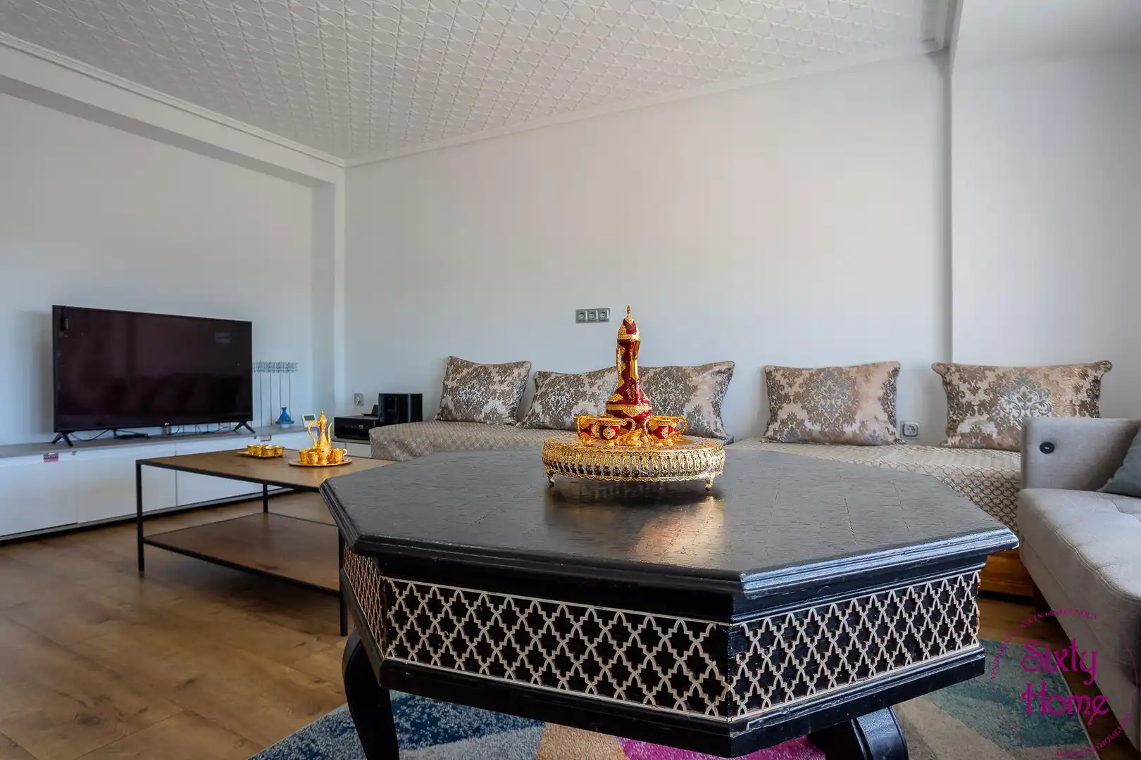 Sala de estar de Piso en venta en Tauste con Calefacción, Parquet y Amueblado