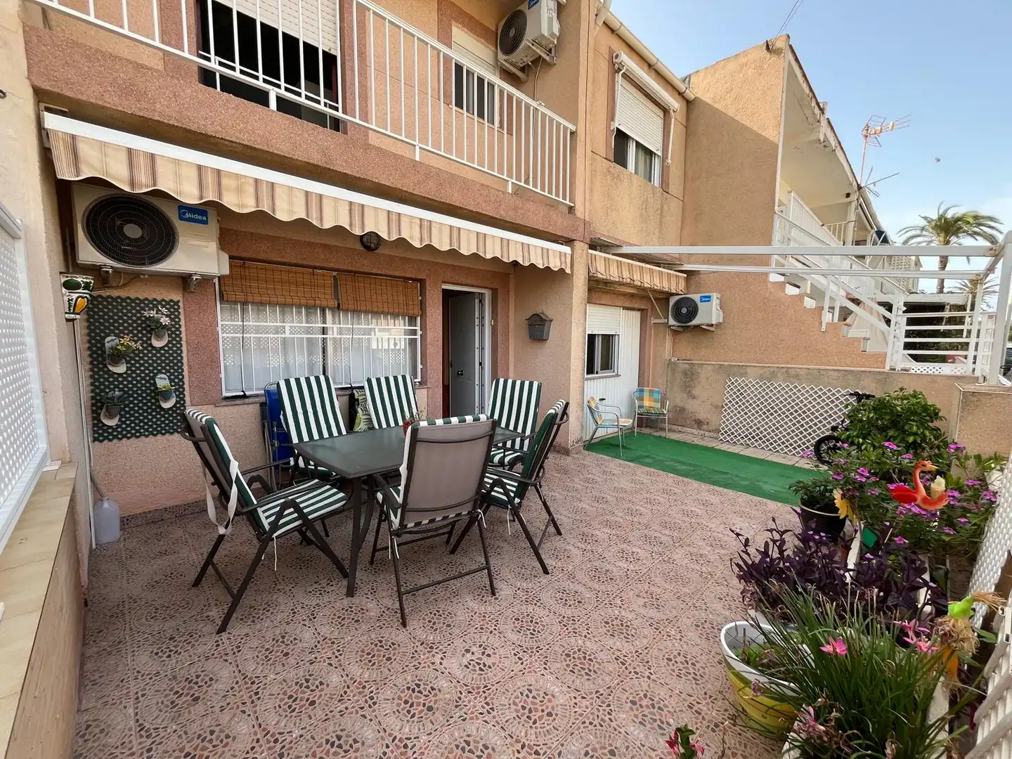 Terrassa de Casa adosada de lloguer en La Manga del Mar Menor amb Aire condicionat, Moblat i Balcó