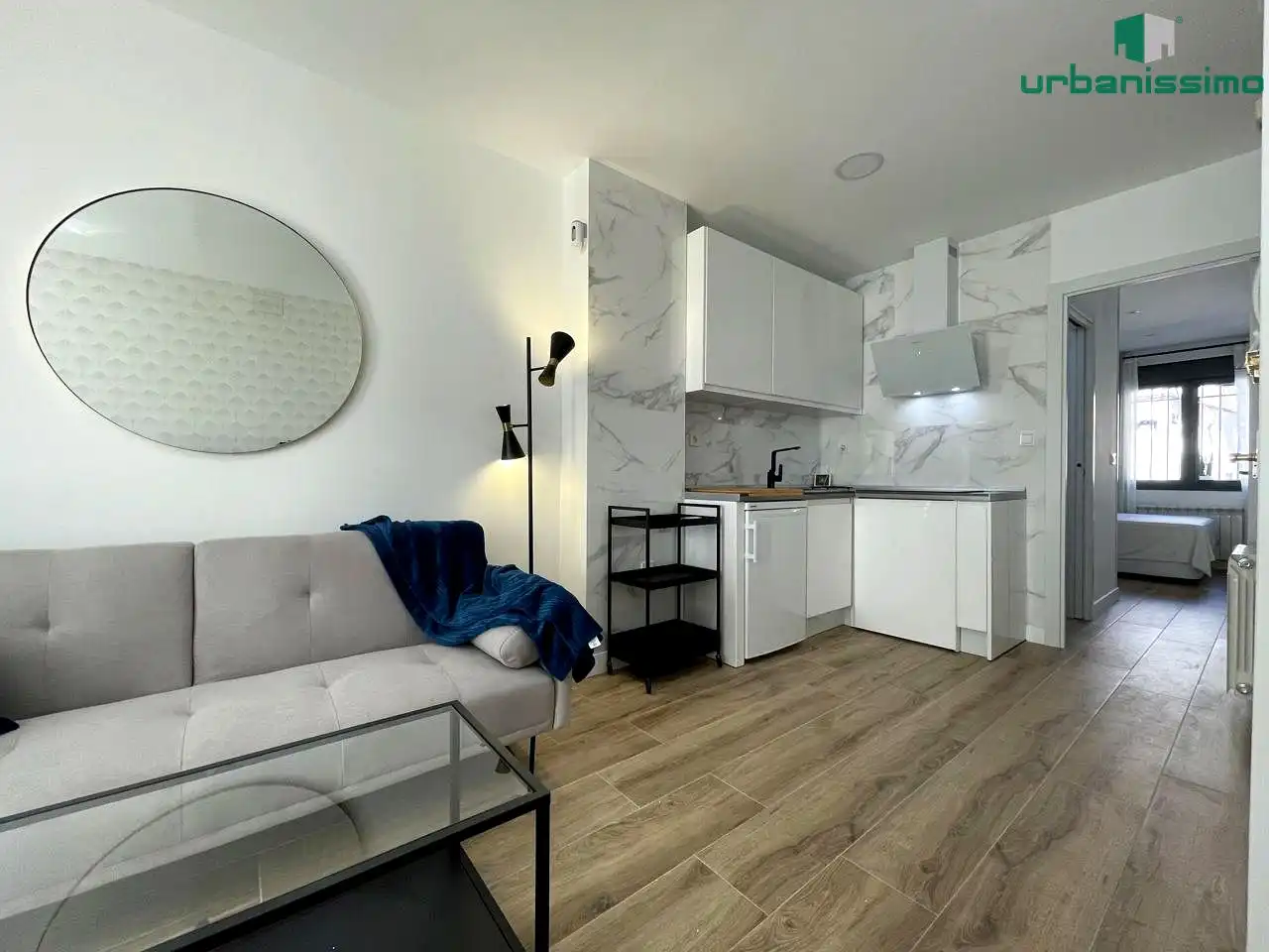 Sala de estar de Apartamento de alquiler en Madrid con Aire acondicionado, Calefacción y Terraza