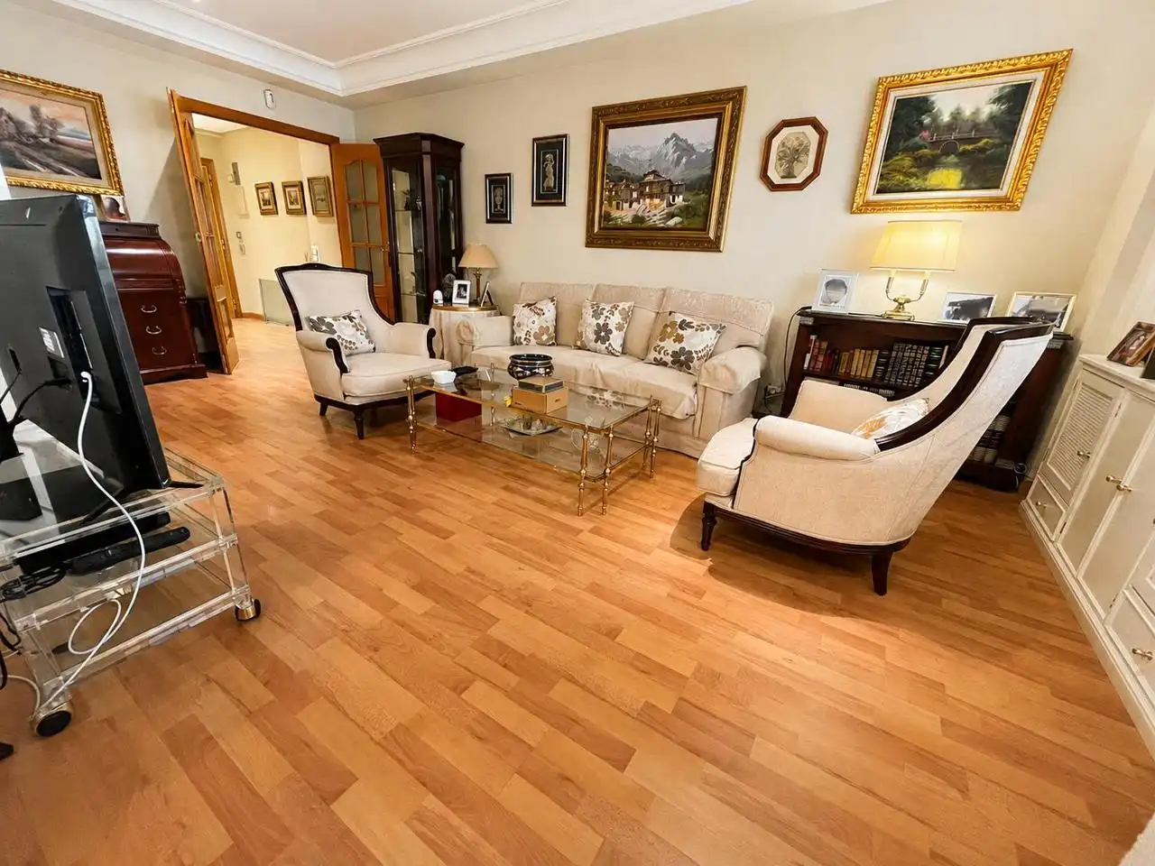 Sala de estar de Piso en venta en Madrid con Calefacción, Jardín privado y Parquet