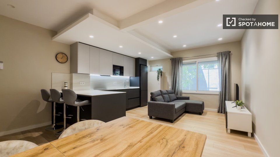 Sala d'estar de Pis de lloguer en  Barcelona Capital amb Aire condicionat, Calefacció i Moblat