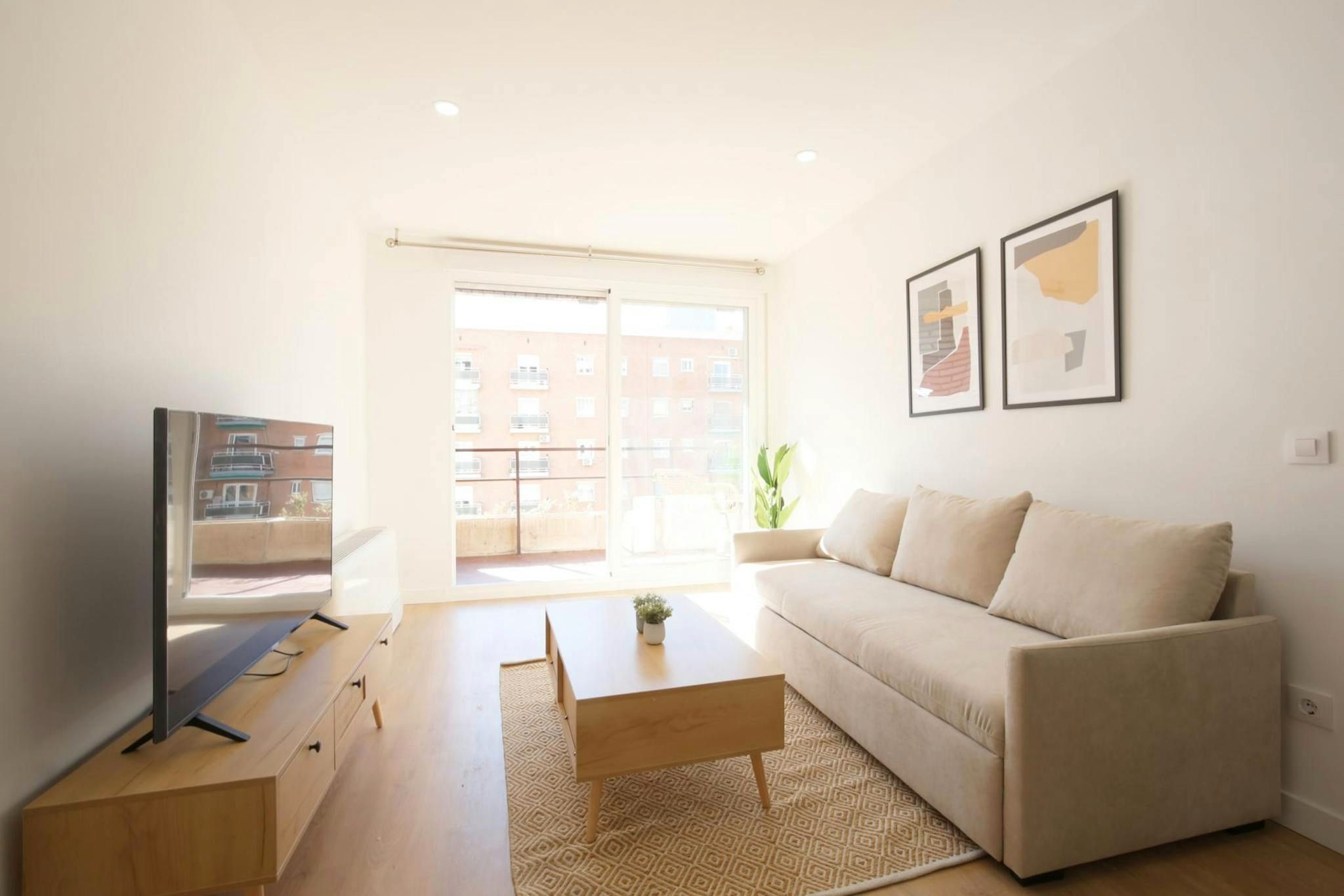 Sala de estar de Piso de alquiler en  Madrid Capital con Calefacción, Amueblado y Lavadora