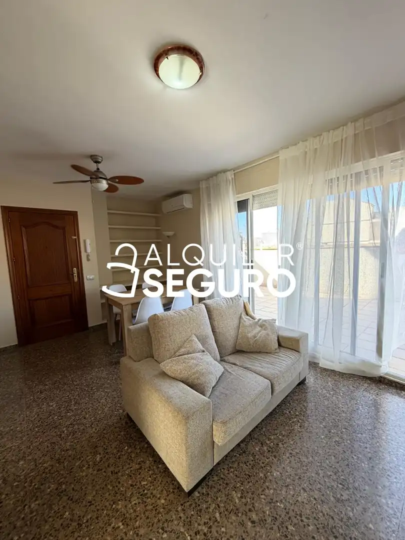 Sala d'estar de Àtic de lloguer en Burriana / Borriana amb Aire condicionat, Calefacció i Moblat