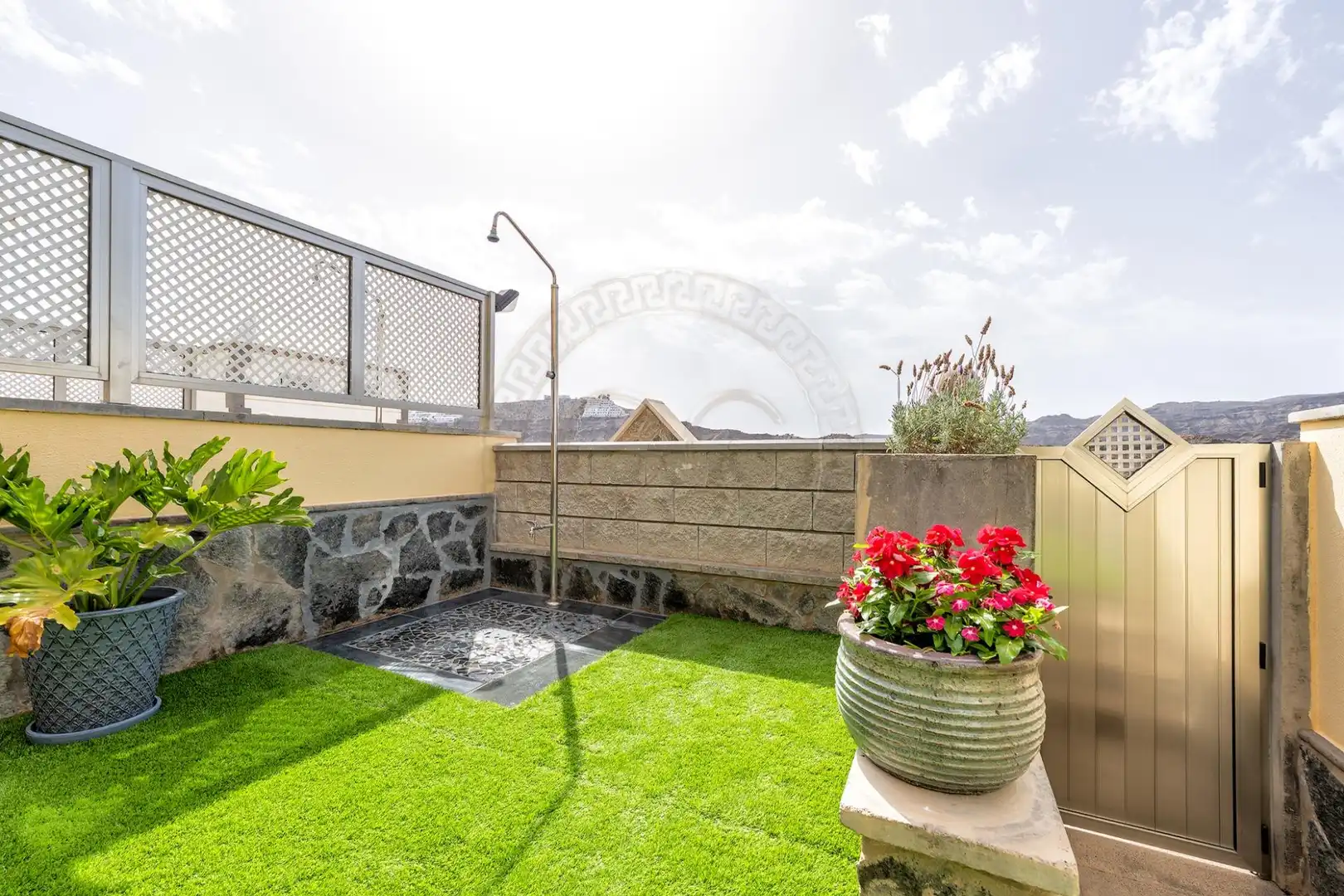 Terraza de Casa adosada de alquiler en Mogán con Aire acondicionado, Jardín privado y Terraza