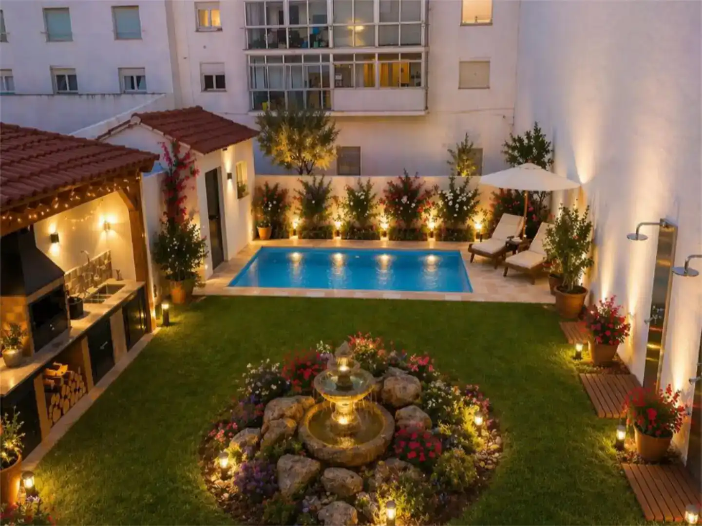 Piscina de Apartament per a compartir en León Capital  amb Jardí privat, Parquet i Traster