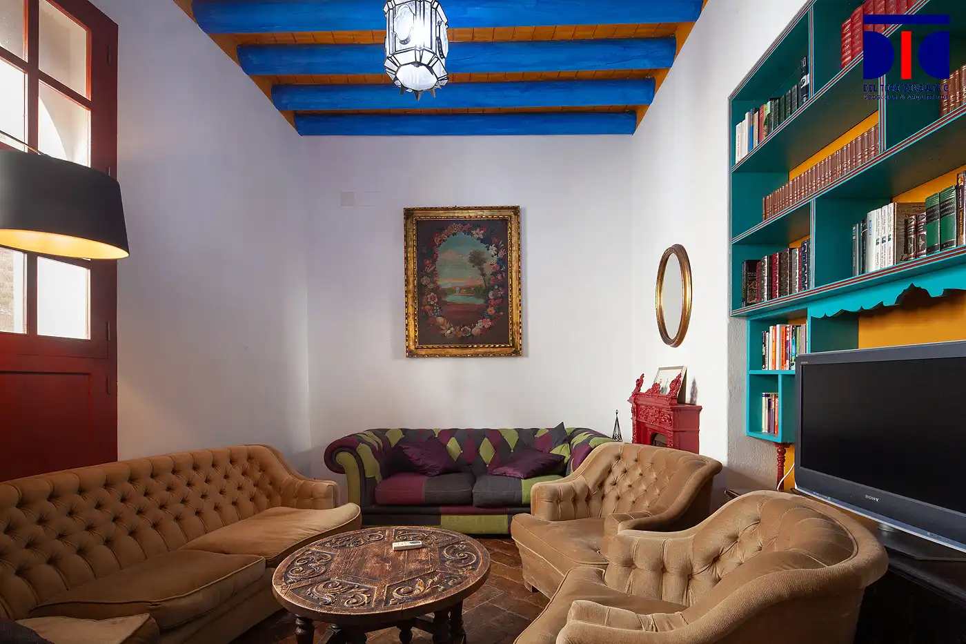 Sala de estar de Finca rústica en venta en Carmona con Aire acondicionado, Calefacción y Jardín privado