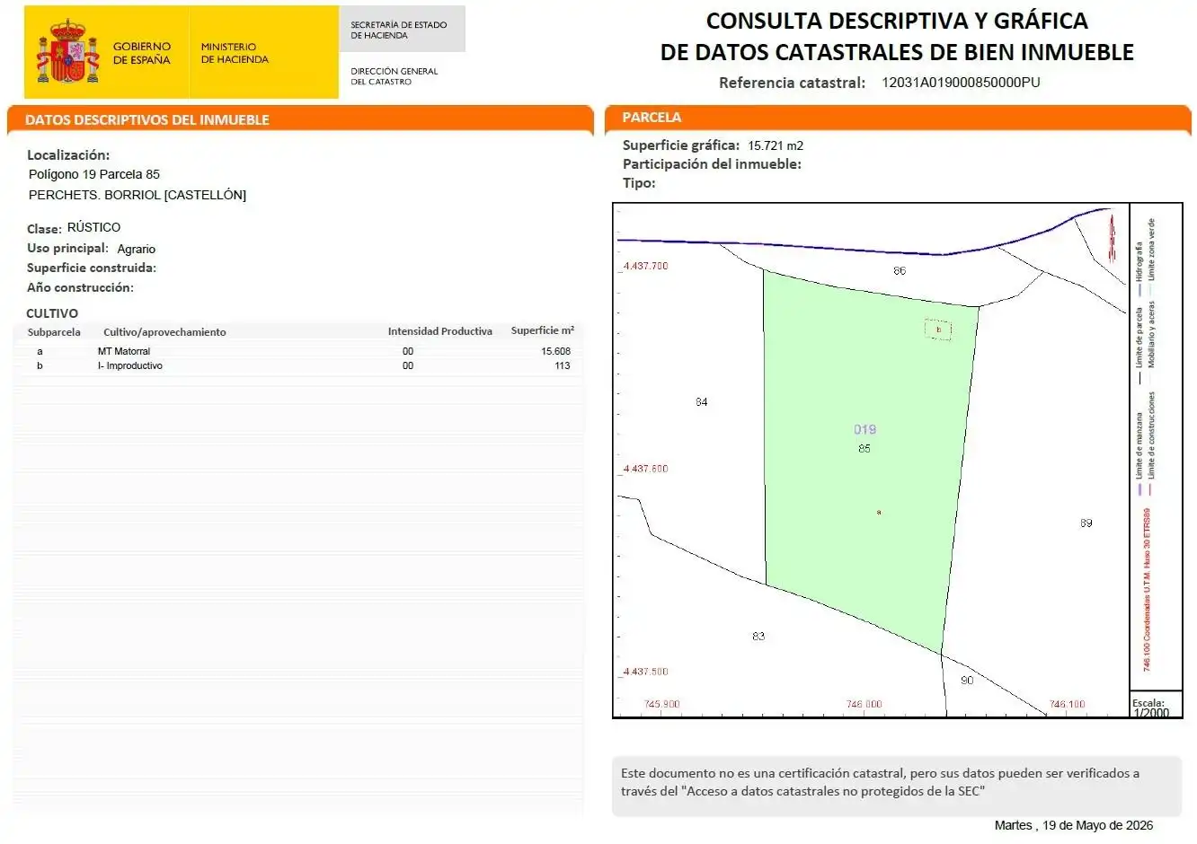 Rural land for sale in Borriol, imagen 19