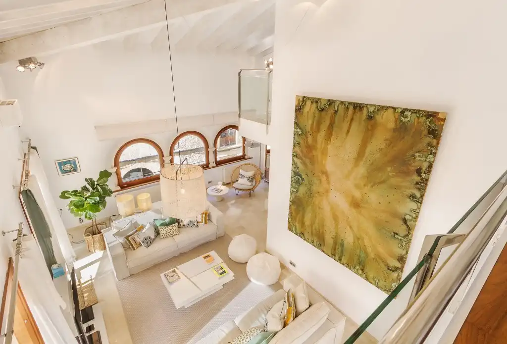 Living room of Country homes for sale in Pollença  with Air Conditioner, Heating and Private garden