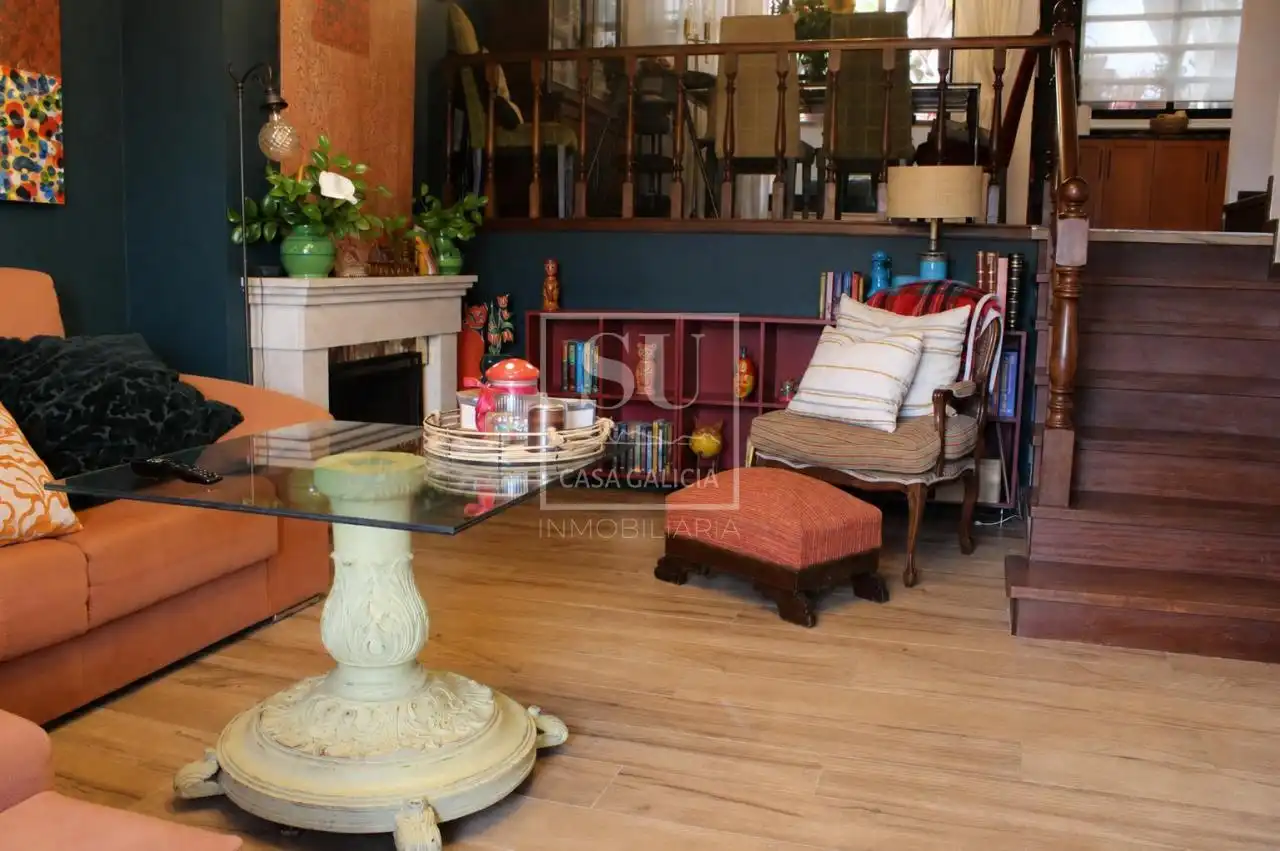 Sala de estar de Casa adosada en venta en Baiona con Calefacción, Jardín privado y Terraza
