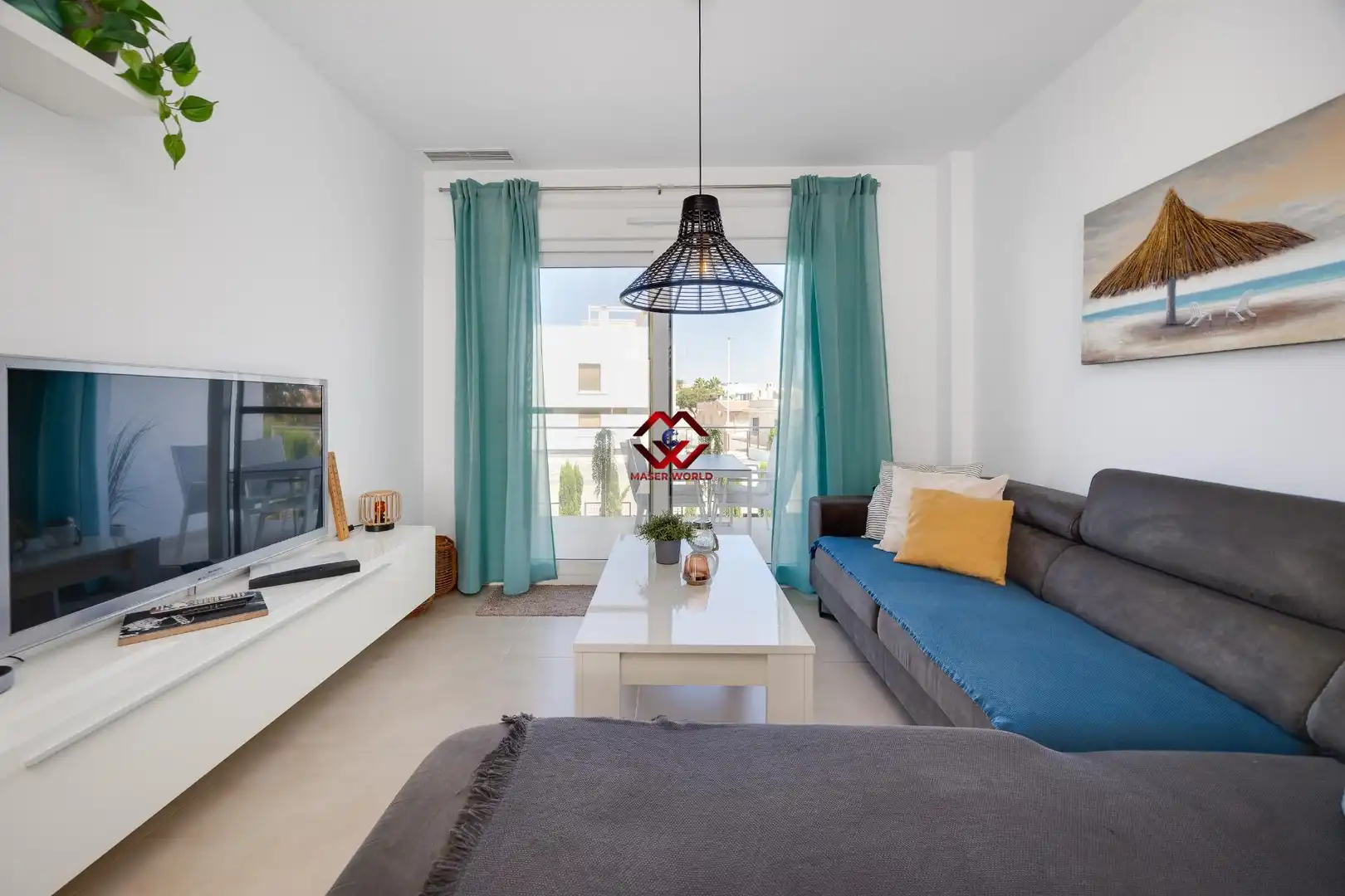 Sala d'estar de Apartament en venda en Pilar de la Horadada amb Aire condicionat, Calefacció i Jardí privat