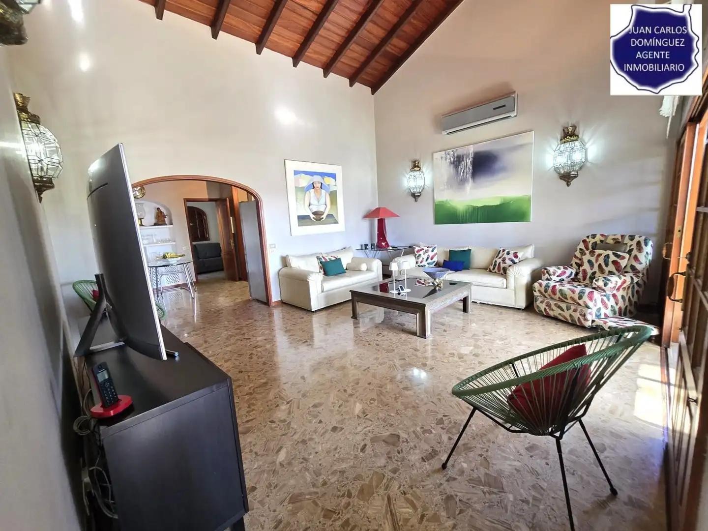 Sala de estar de Casa o chalet de alquiler en San Bartolomé de Tirajana con Aire acondicionado, Jardín privado y Terraza