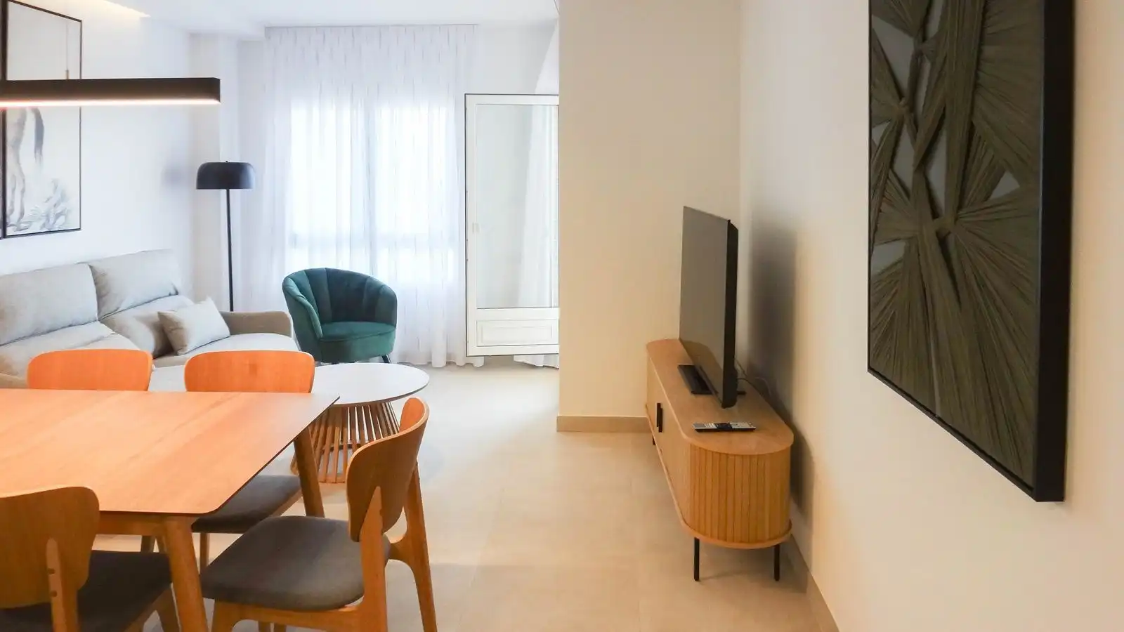 Wohnzimmer von Wohnungen zum Verkauf in Oliva mit Klimaanlage, Heizung und Terrasse