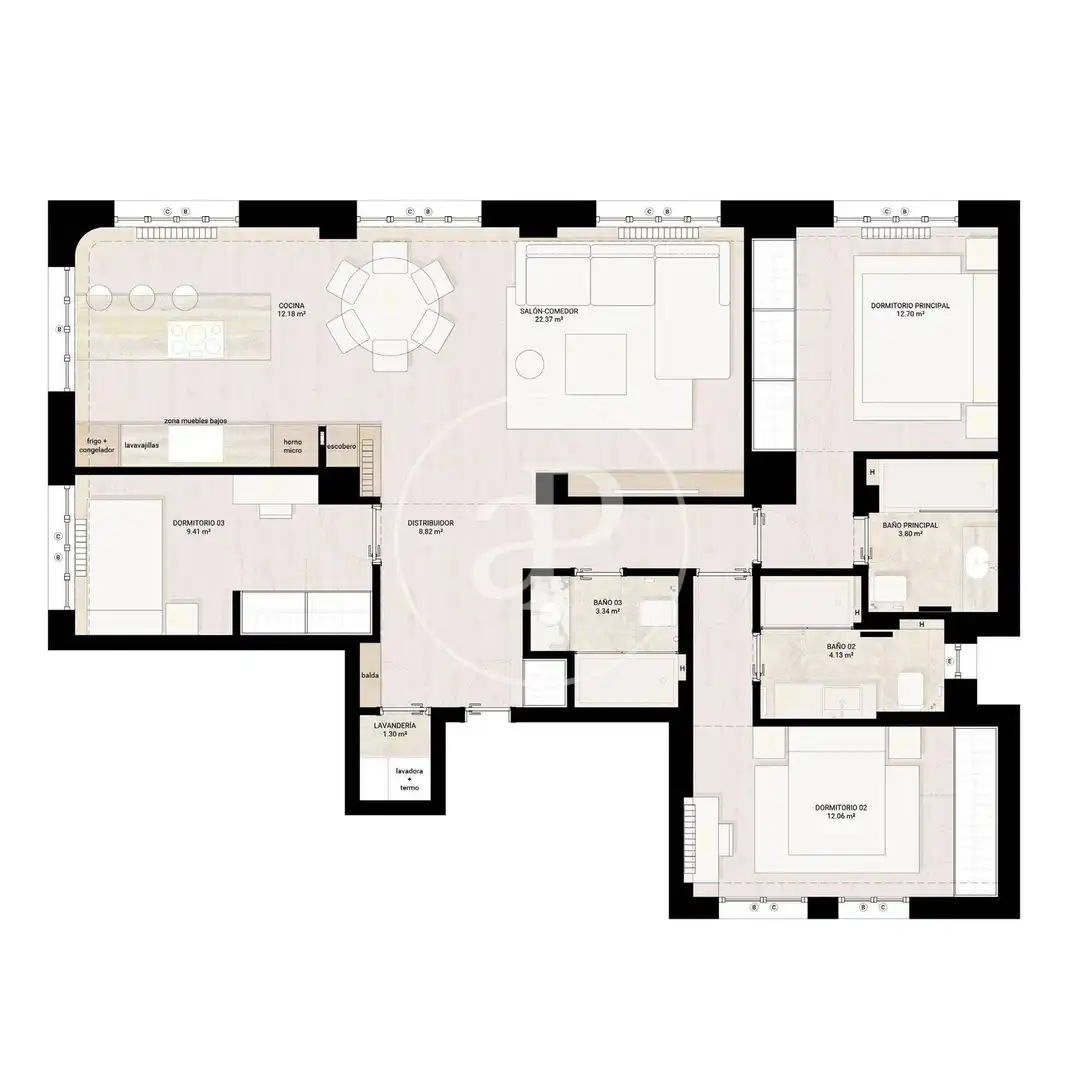 Piso en venta en Madrid con Aire acondicionado, Calefacción y Amueblado