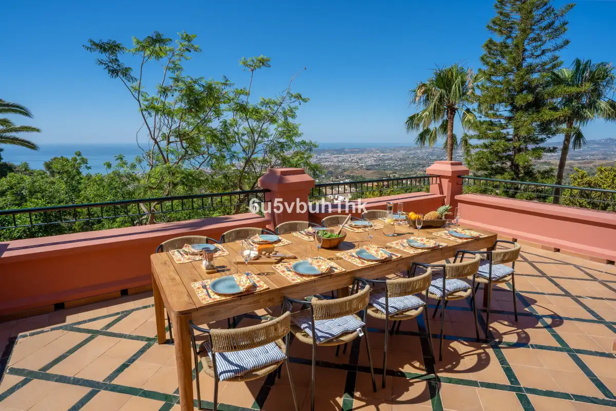 Terraza de Casa o chalet de alquiler en Fuengirola con Aire acondicionado, Jardín privado y Piscina