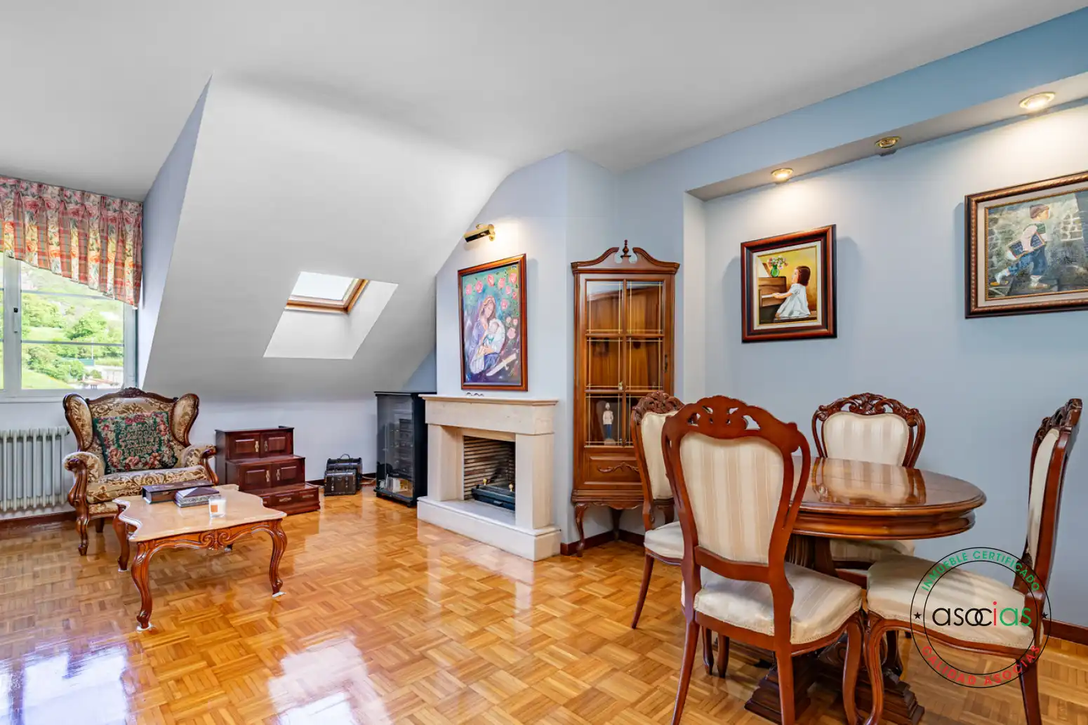 Living room of Attic for sale in Lena  with Heating, Parquet flooring and Terrace