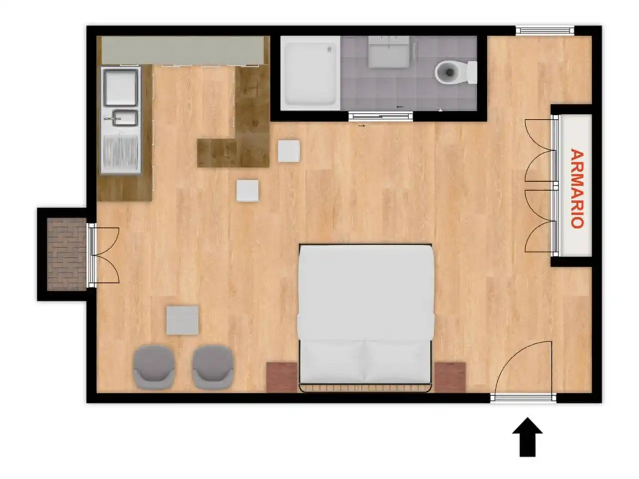 Bedroom of Flat for rent in Barcelona  with Heating, Parquet flooring and Furnished