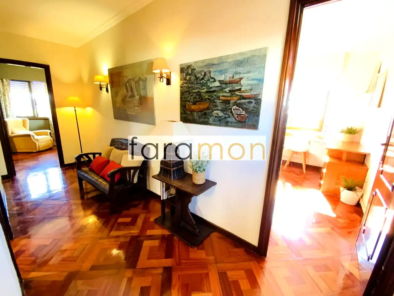 Living room of Houses for sale in Vigo   with Private garden, Parquet flooring and Terrace