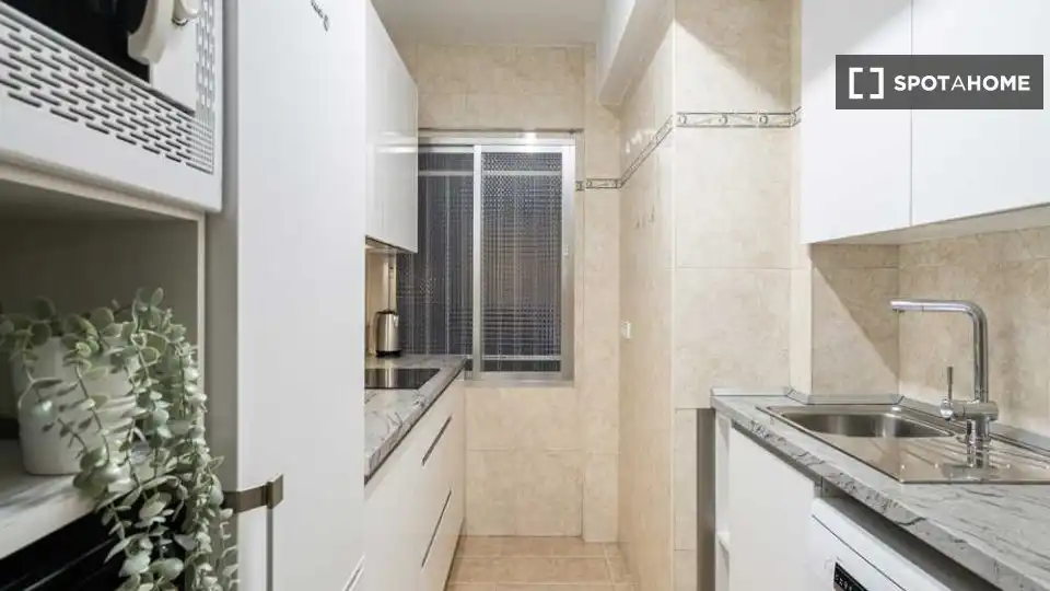 Kitchen of Flat for share in Madrid  with Air Conditioner, Terrace and Furnished
