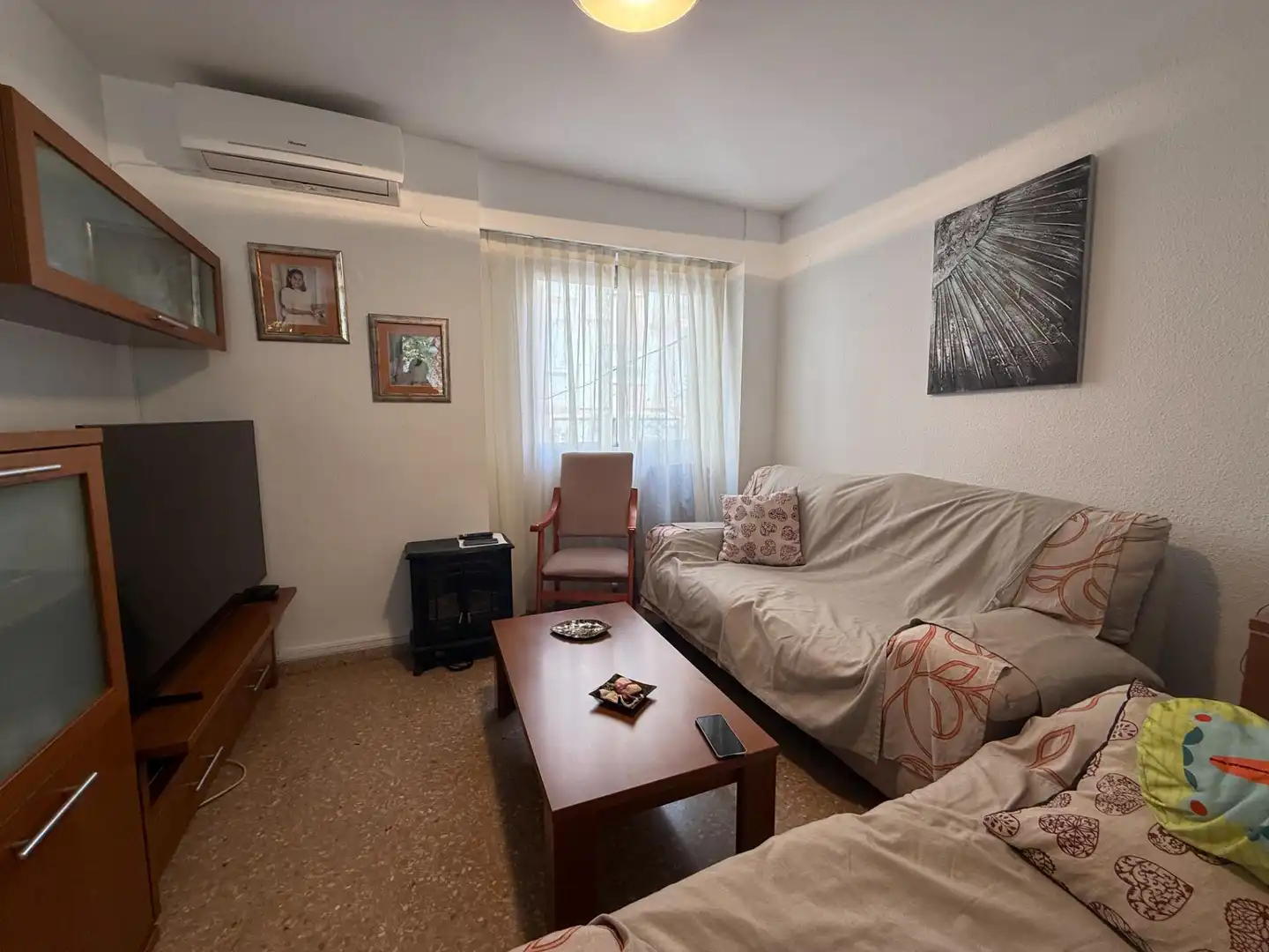Wohnzimmer von Wohnung zum Verkauf in Valencia mit Klimaanlage und Balkon