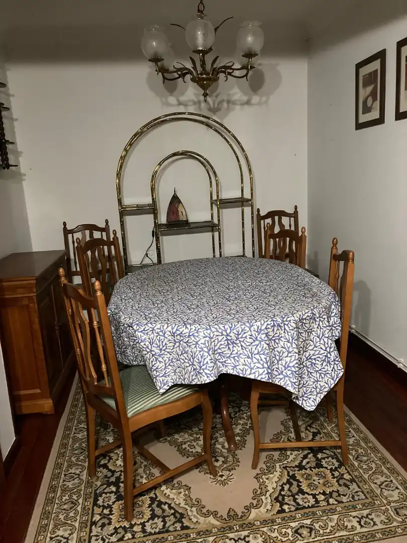 Dining room of Flat for rent in Ferrol  with Heating, Parquet flooring and Furnished