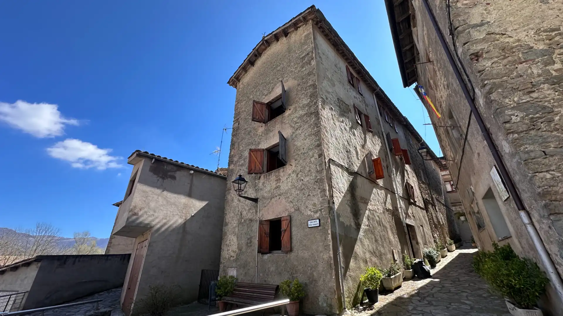 Exterior view of Single-family semi-detached for sale in Vidrà  with Storage room, Furnished and Oven