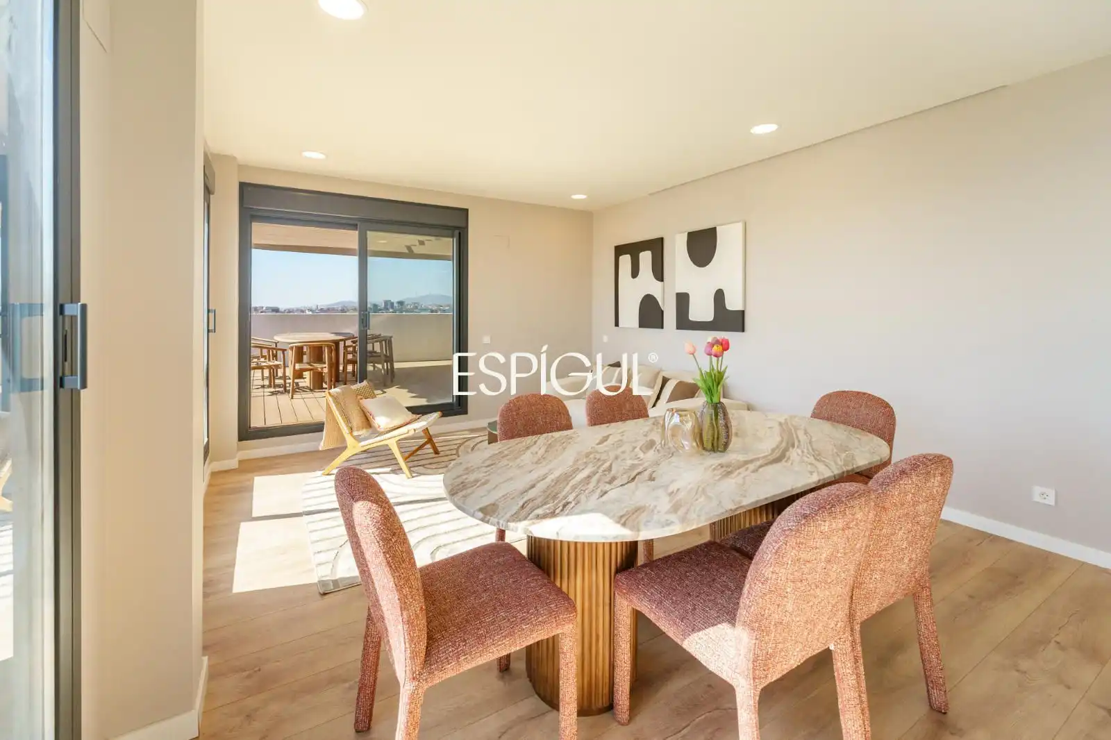 Dining room of Attic for sale in Montgat  with Air Conditioner, Heating and Parquet flooring