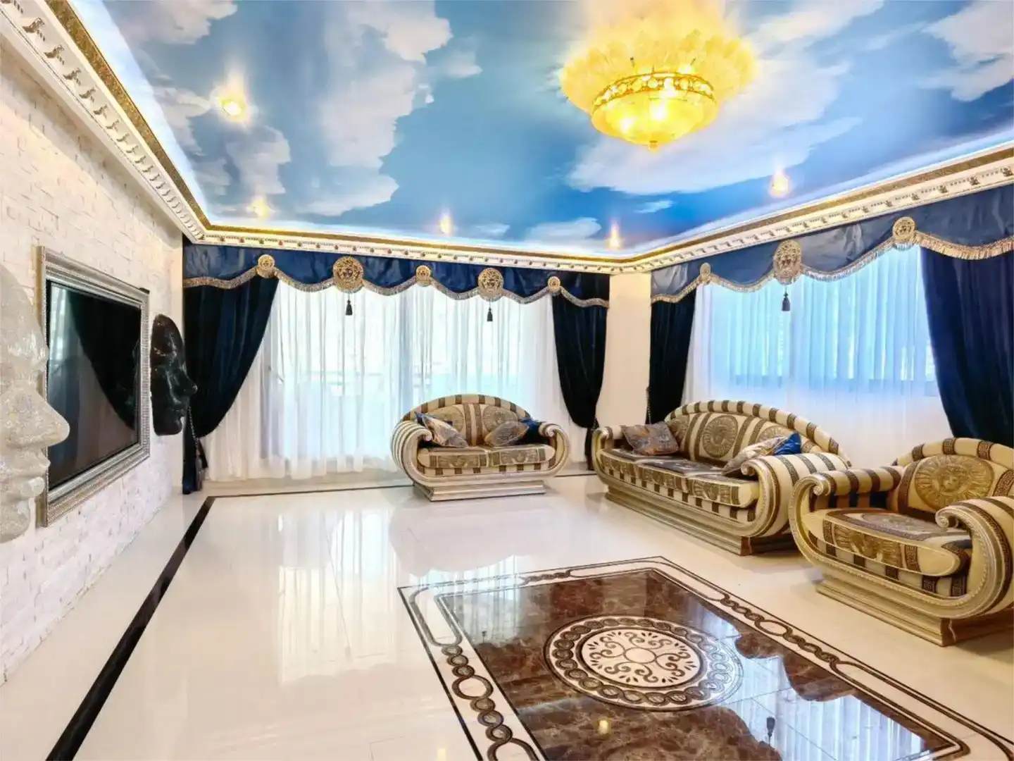 Sala d'estar de Casa adosada de lloguer en Altea amb Aire condicionat, Jardí privat i Parquet