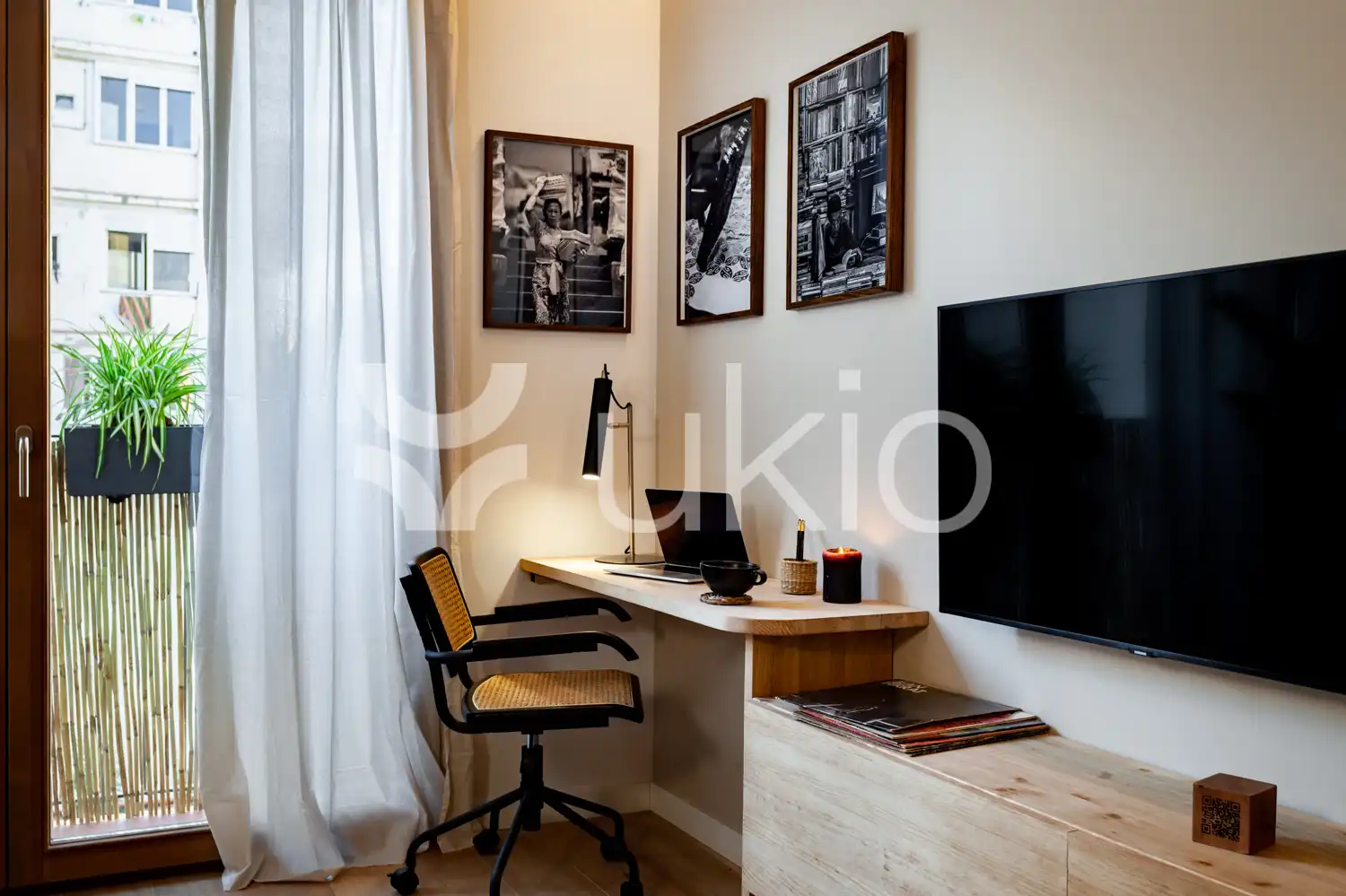 Sala de estar de Apartamento de alquiler en Barcelona con Aire acondicionado, Calefacción y Amueblado