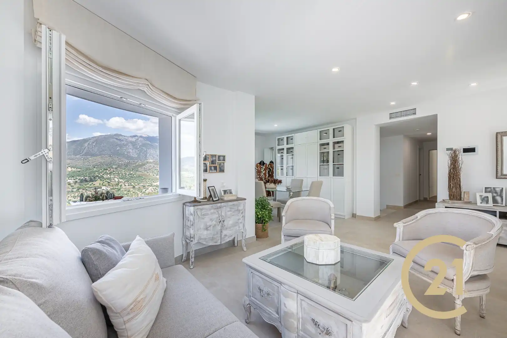 Sala d'estar de Casa o xalet en venda en Viñuela amb Jardí privat, Terrassa i Traster