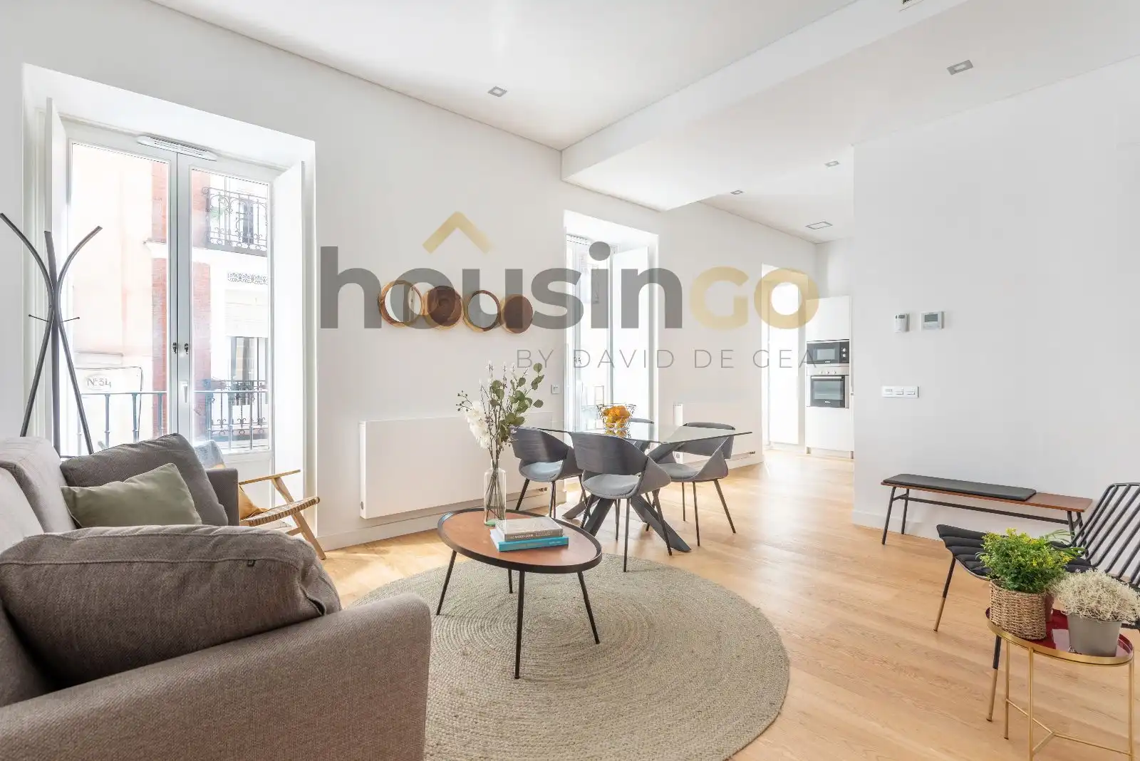 Wohnzimmer von Wohnung zur Miete in Madrid mit Klimaanlage, Terrasse und Möbliert
