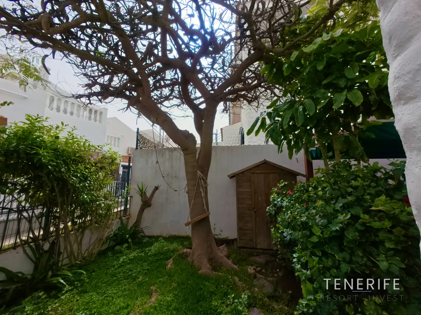 Garten von Einfamilien-Reihenhaus zum Verkauf in Adeje mit Klimaanlage, Privatgarten und Terrasse