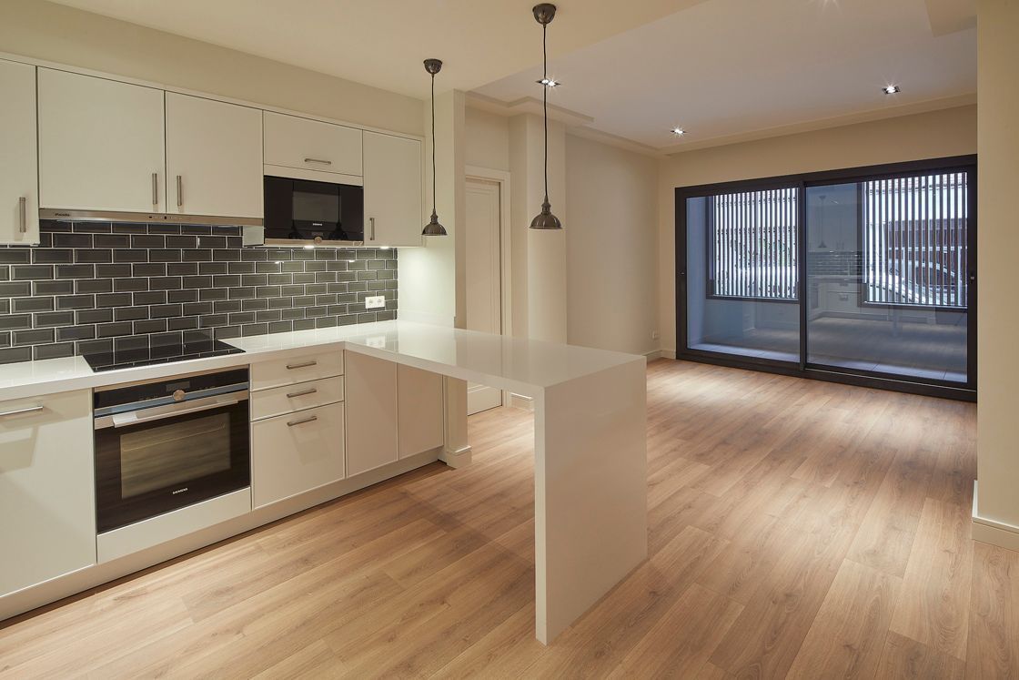 Cocina de Piso de alquiler en  Barcelona Capital con Aire acondicionado, Calefacción y Parquet