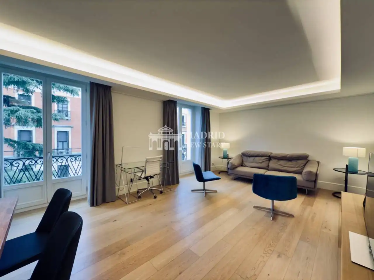 Wohnzimmer von Wohnung zur Miete in Madrid mit Klimaanlage, Heizung und Parkett