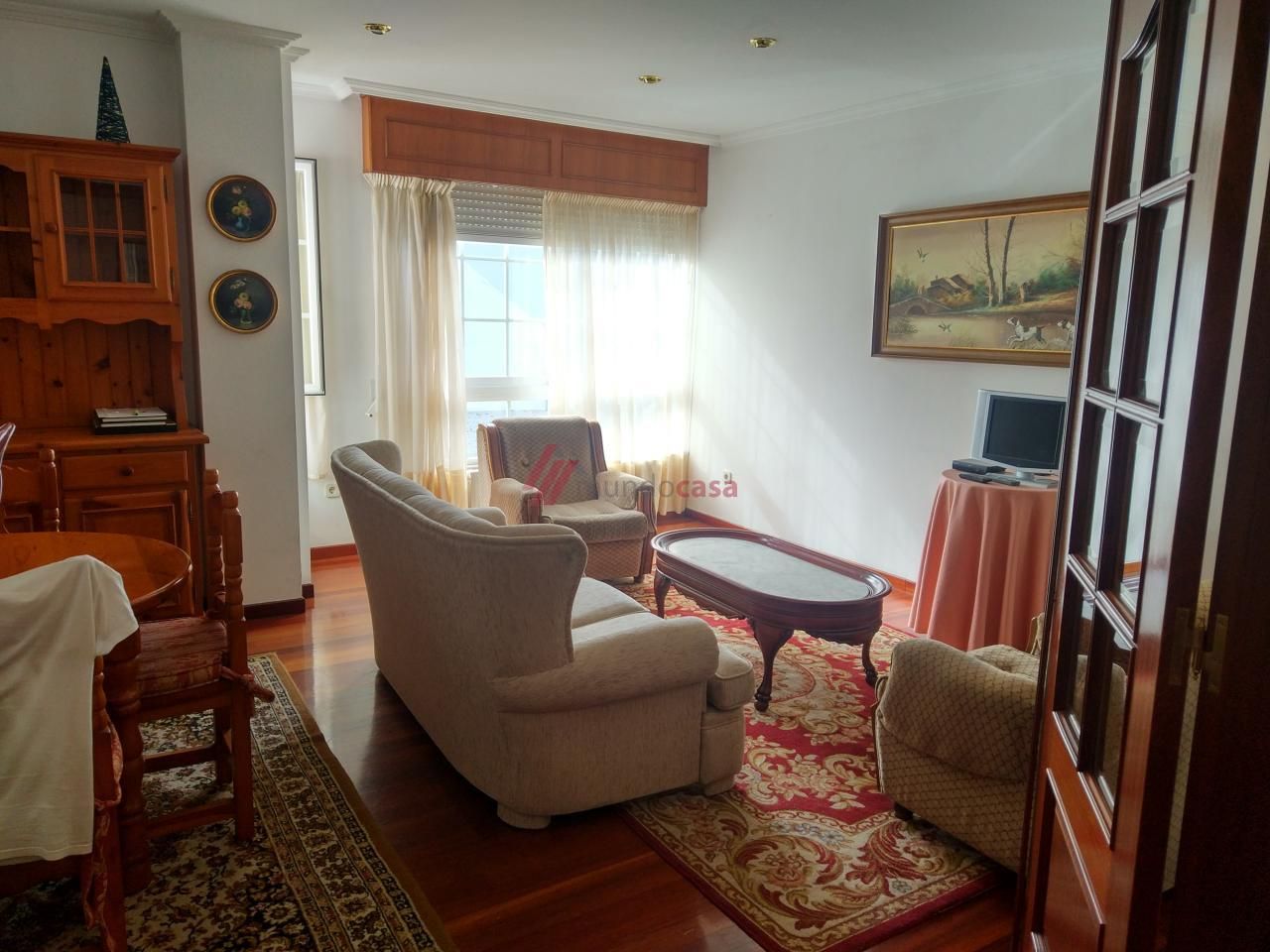 Living room of Flat to rent in Ferrol  with Heating, Parquet flooring and Terrace