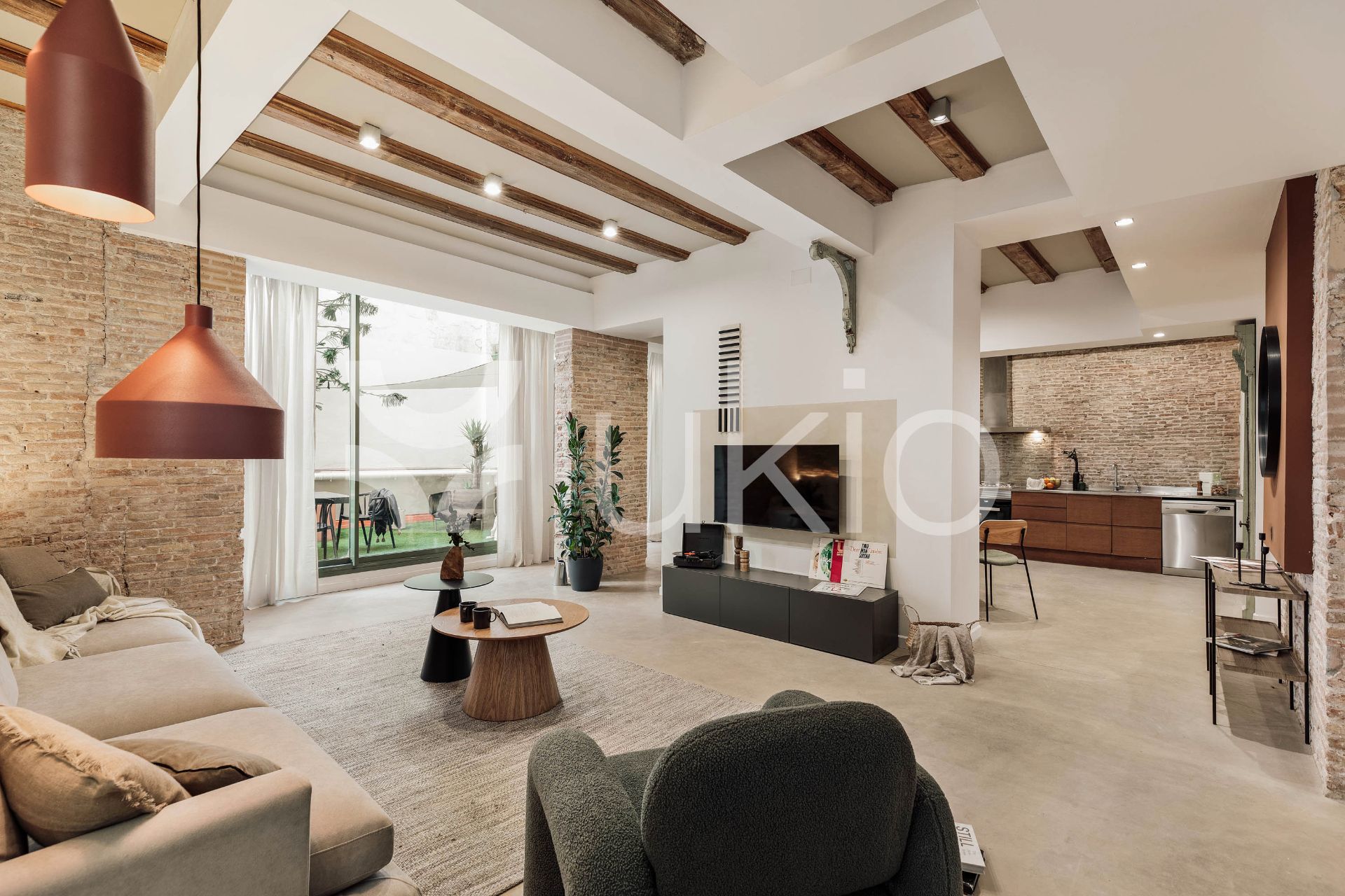 Living room of Apartment to rent in  Barcelona Capital  with Air Conditioner, Heating and Terrace